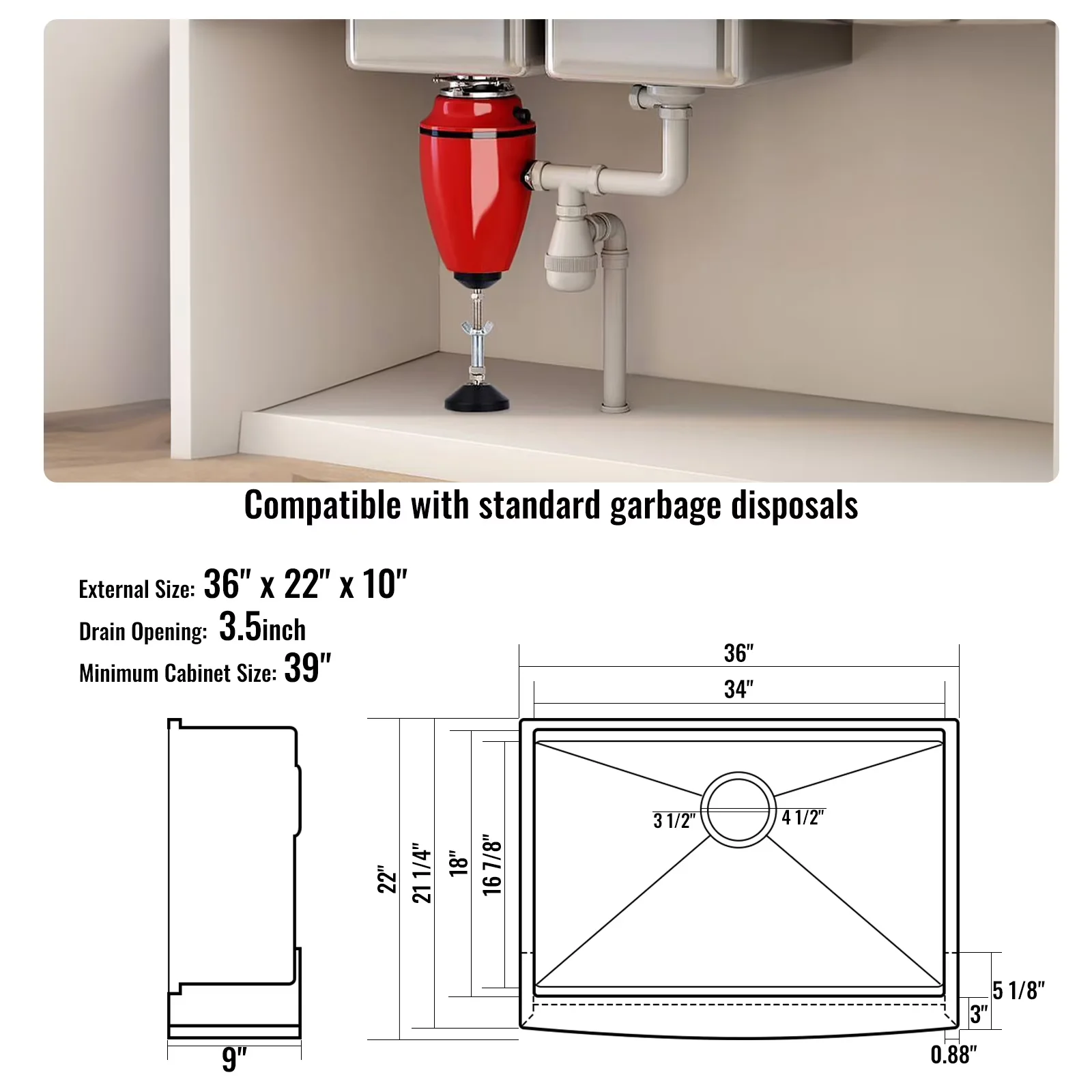Durable Kitchen Renovation with Universal, Multi-functional Accessories - Stainless Steel Silver for Home Model E6A3F3