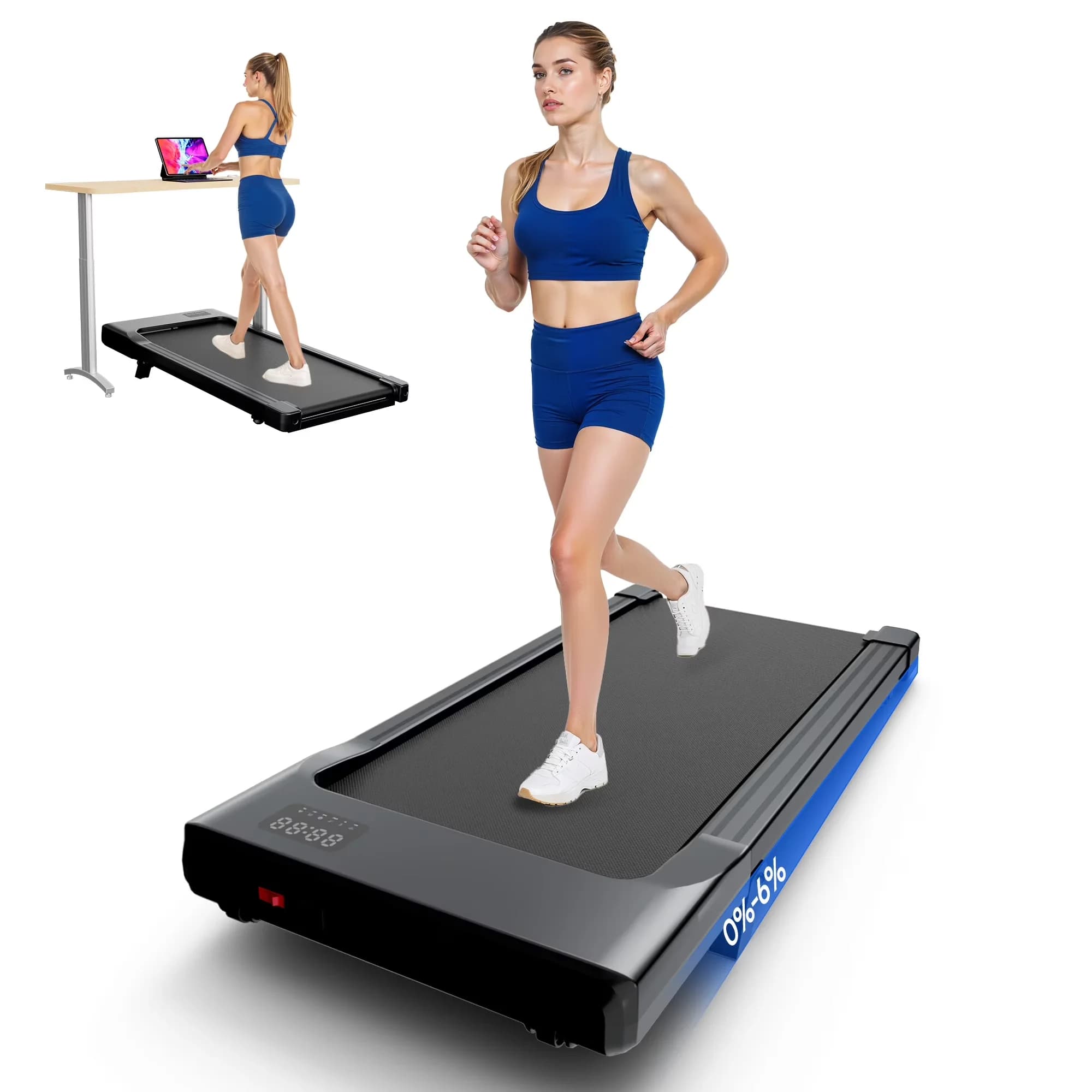 Versatile Home Gym with LED, Has Wheels, App Compatibility - Black Walking Model CA607D