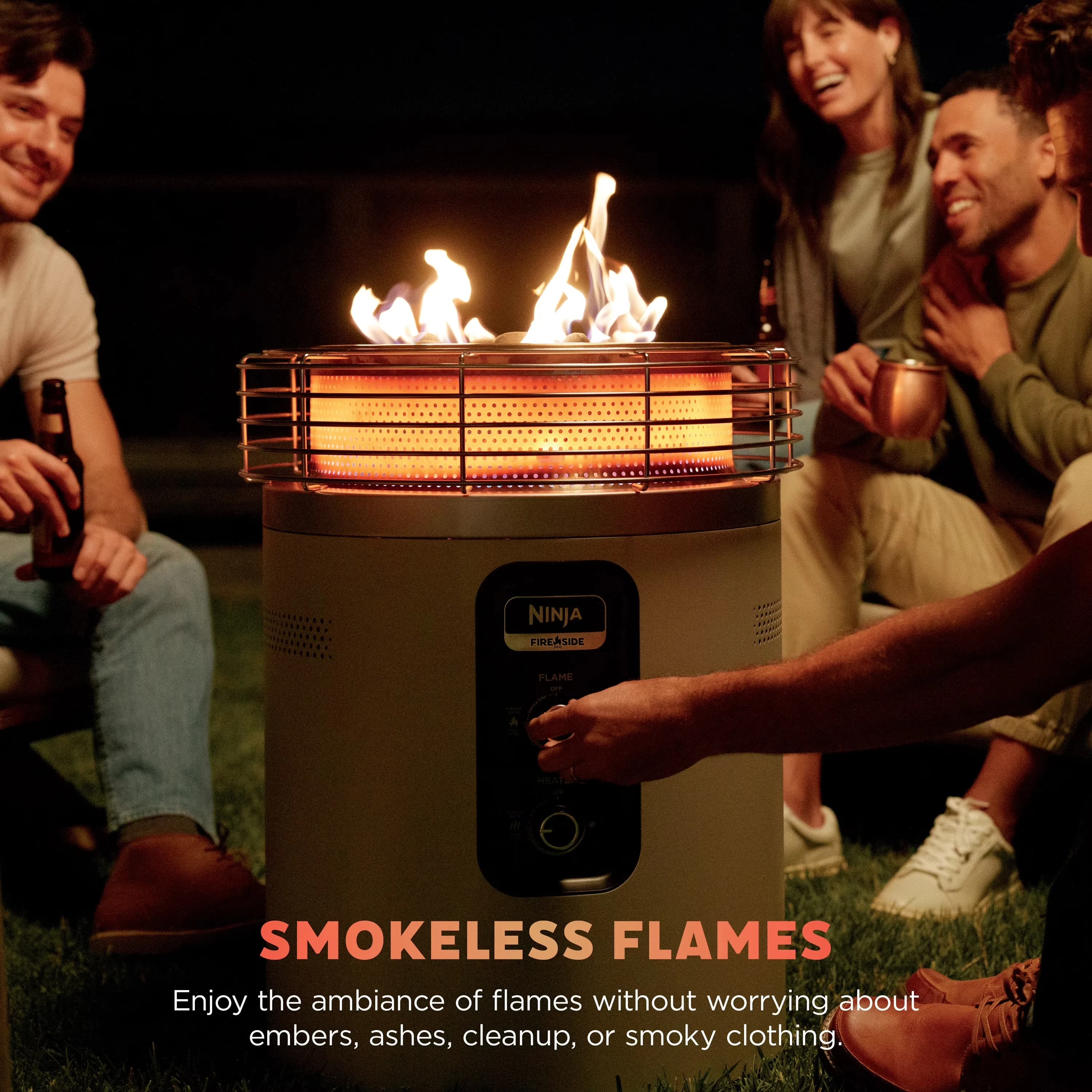 Reliable Outdoor Heating with Adjustable Flame, Fireside360 Heater & Fire Pit, Stone - Gray Model 183C84
