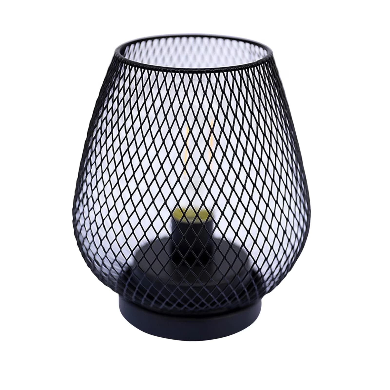Durable Table Lamp with LED, Battery, Bedside Lamps - Black Metal for Patio Model 20AC47