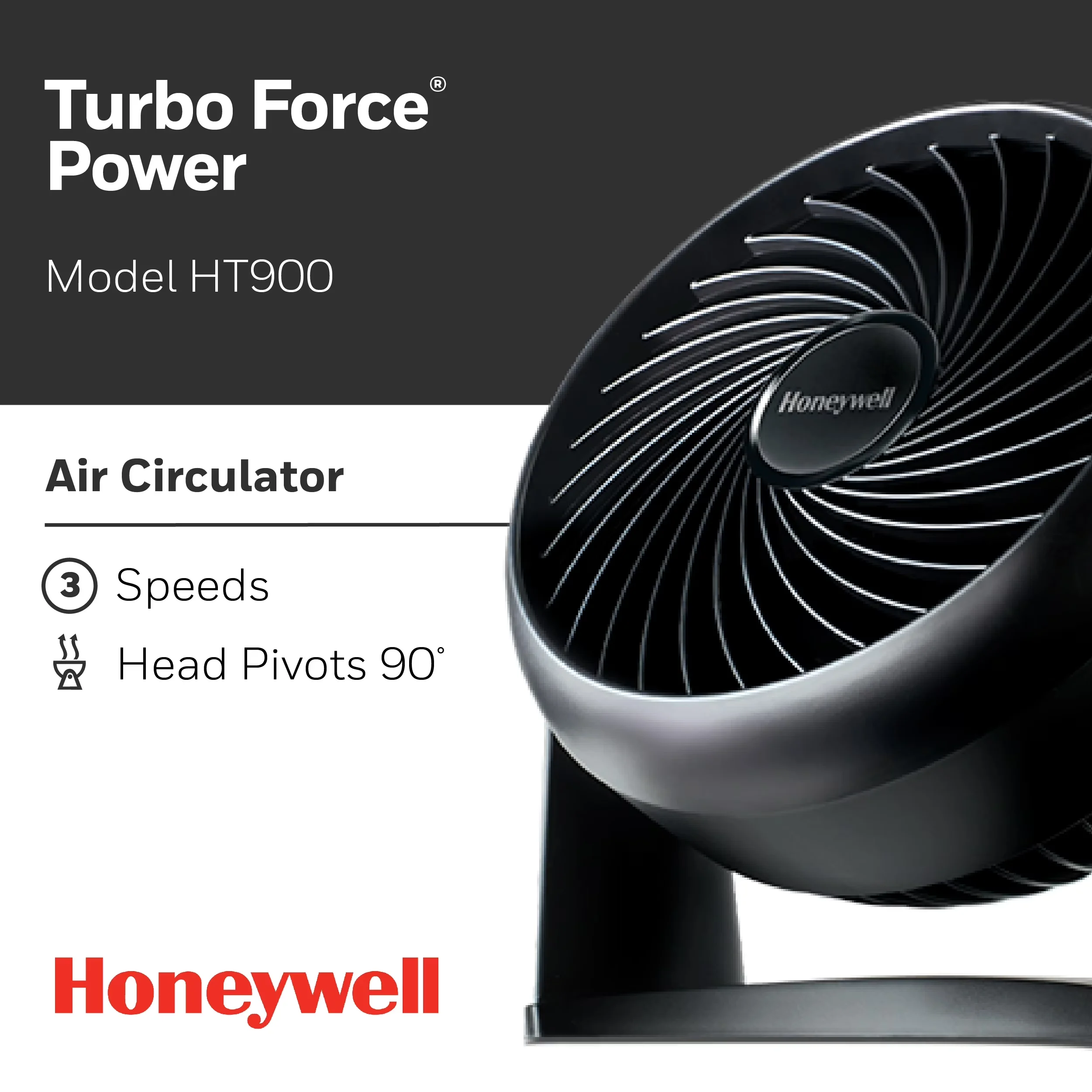 Fans In Cooling Classic with Rotating Head, New, Turbo Force Air Circulator Personal Fan - Black Plastic Model 4398F0