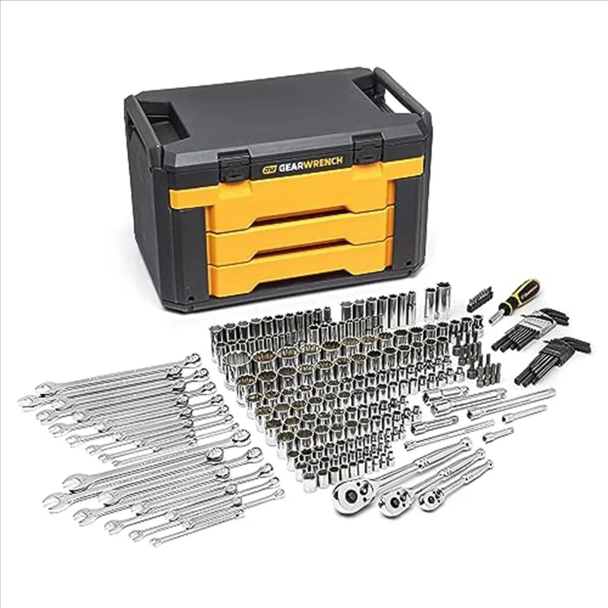 Pro Tool Stylish with 239 Piece - Chrome Black 1/4-inch for Multiple Applications Model 8DB19B