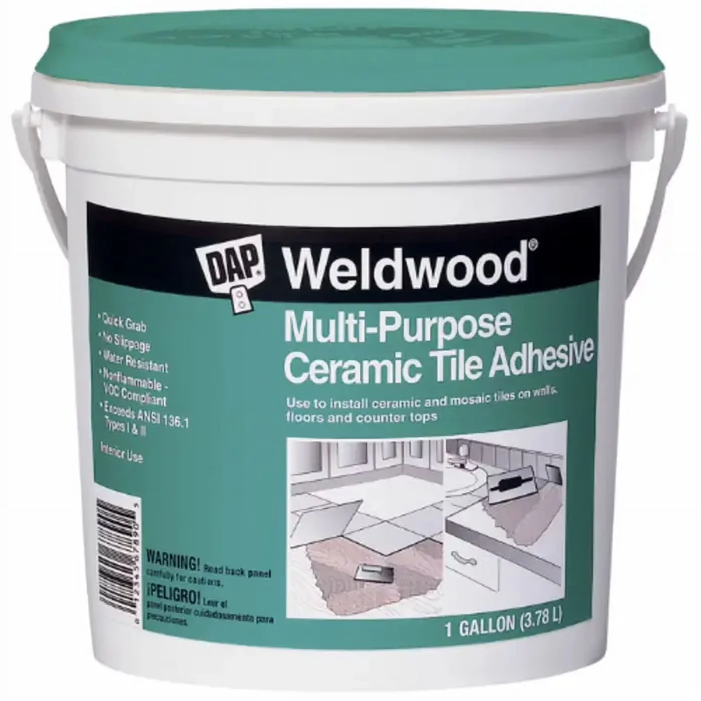 Compact Grey Vinyl Flooring Vinyl Plank Flooring with Adjustable, Brand : DAP, PAINT AND CLEANING SUPPLIES - White 1 gal Model B26990