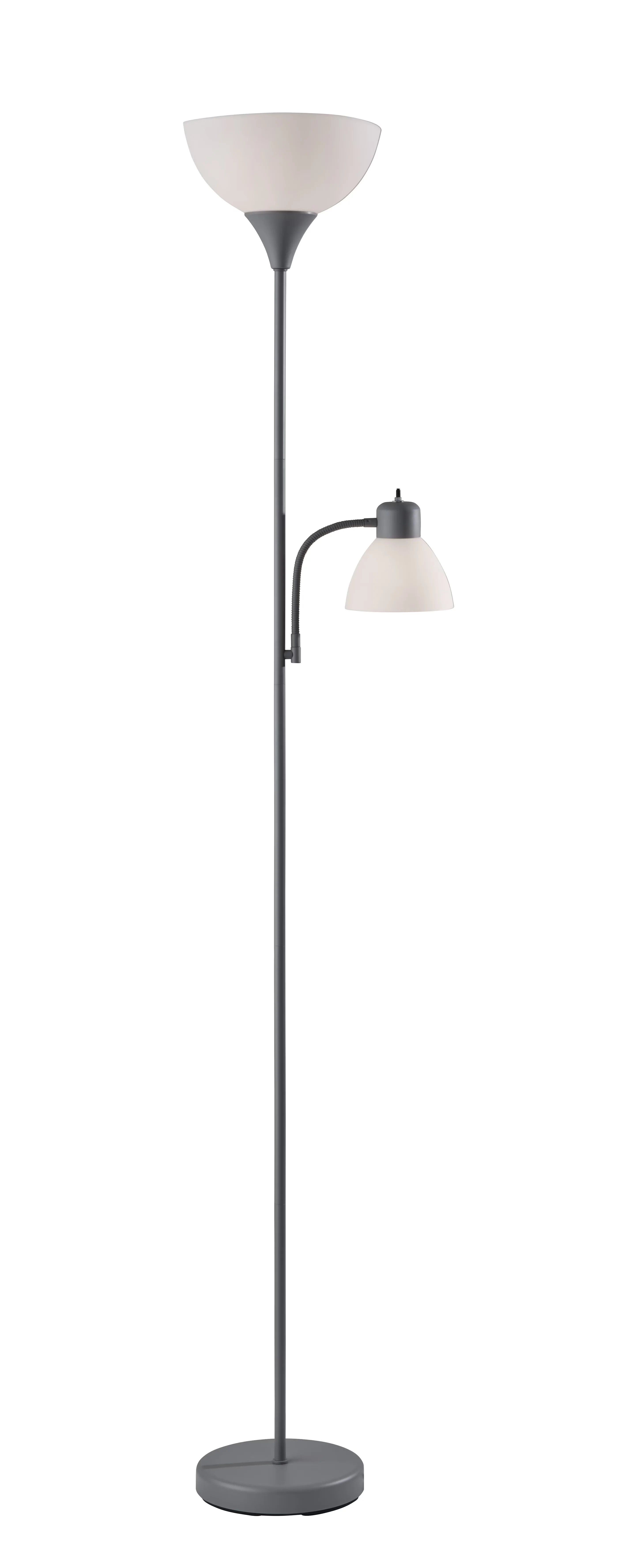 Efficient Floor Lamp with Incandescent, Modern, Adjustable Head - White, Multicolor, Gray Plastic Model 4EF684