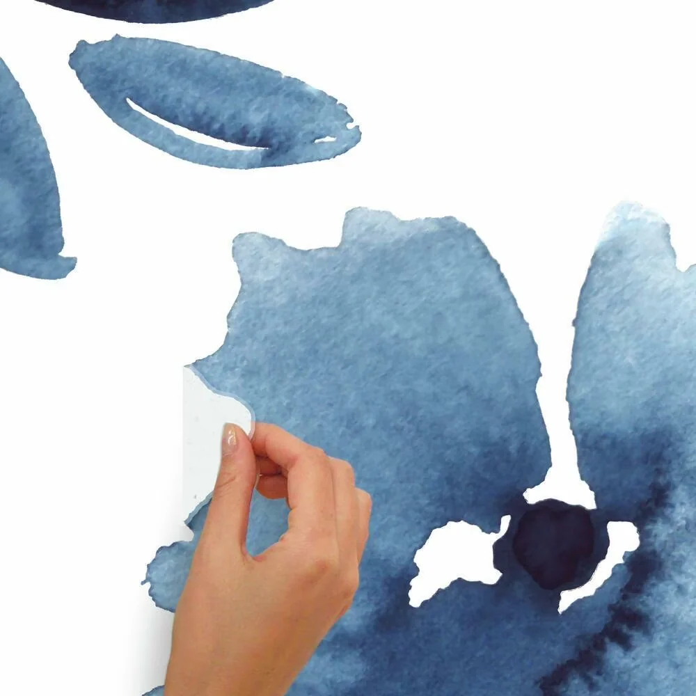 Durable Wallpaper with Reusable - Blue Vinyl Clara - Durable Build Model 2BD97B