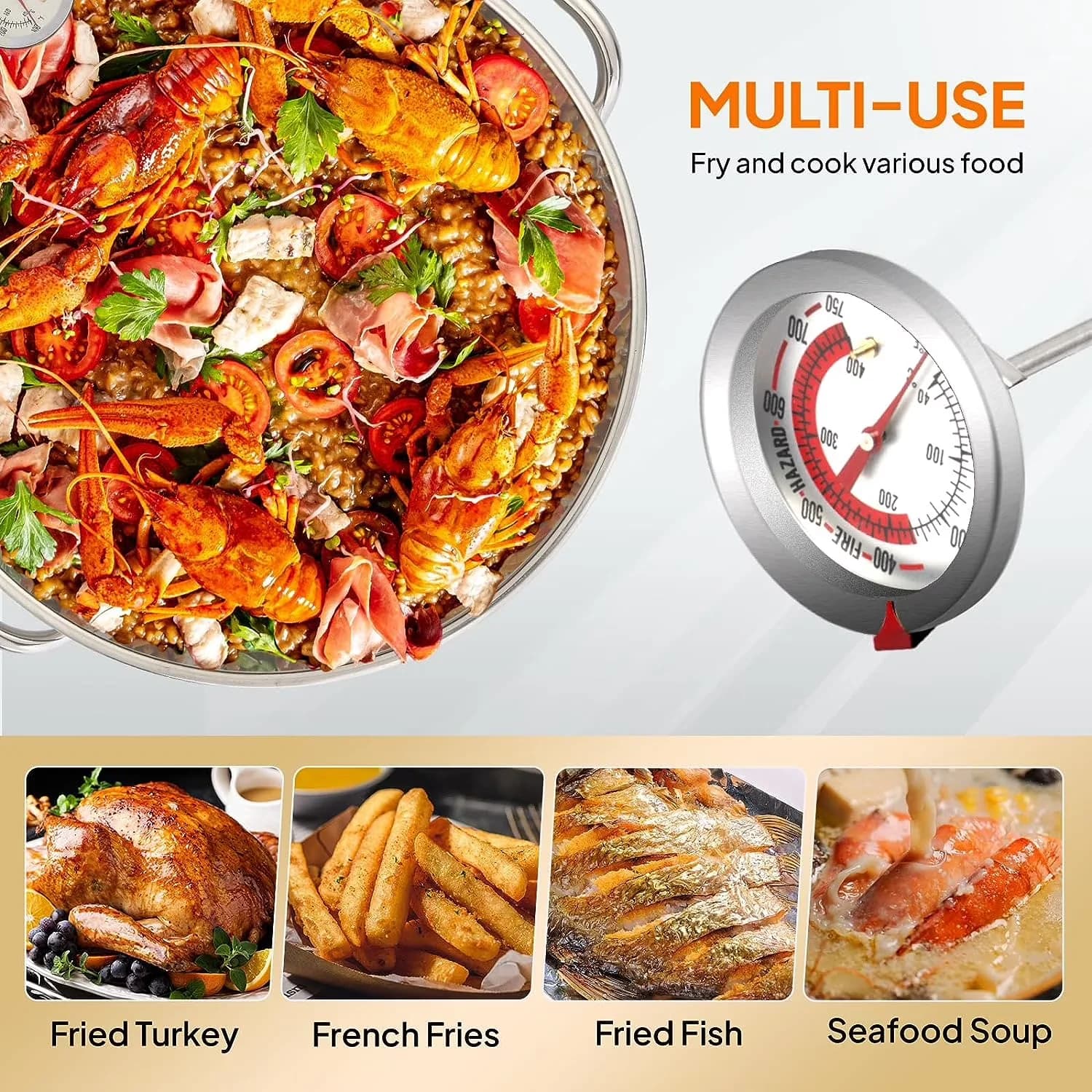 Outdoor Fryer Essential with 54000 BTU, 5.Simple construction and easy assembly. - Stainless Steel, Iron Silver, Black, Multicolor Model 0D847F