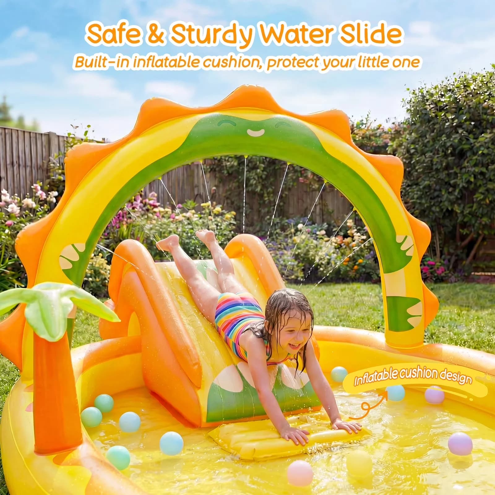 Reliable Inflatable Pool with Puncture Proof, Puncture Resistant - Yellow Model A07022