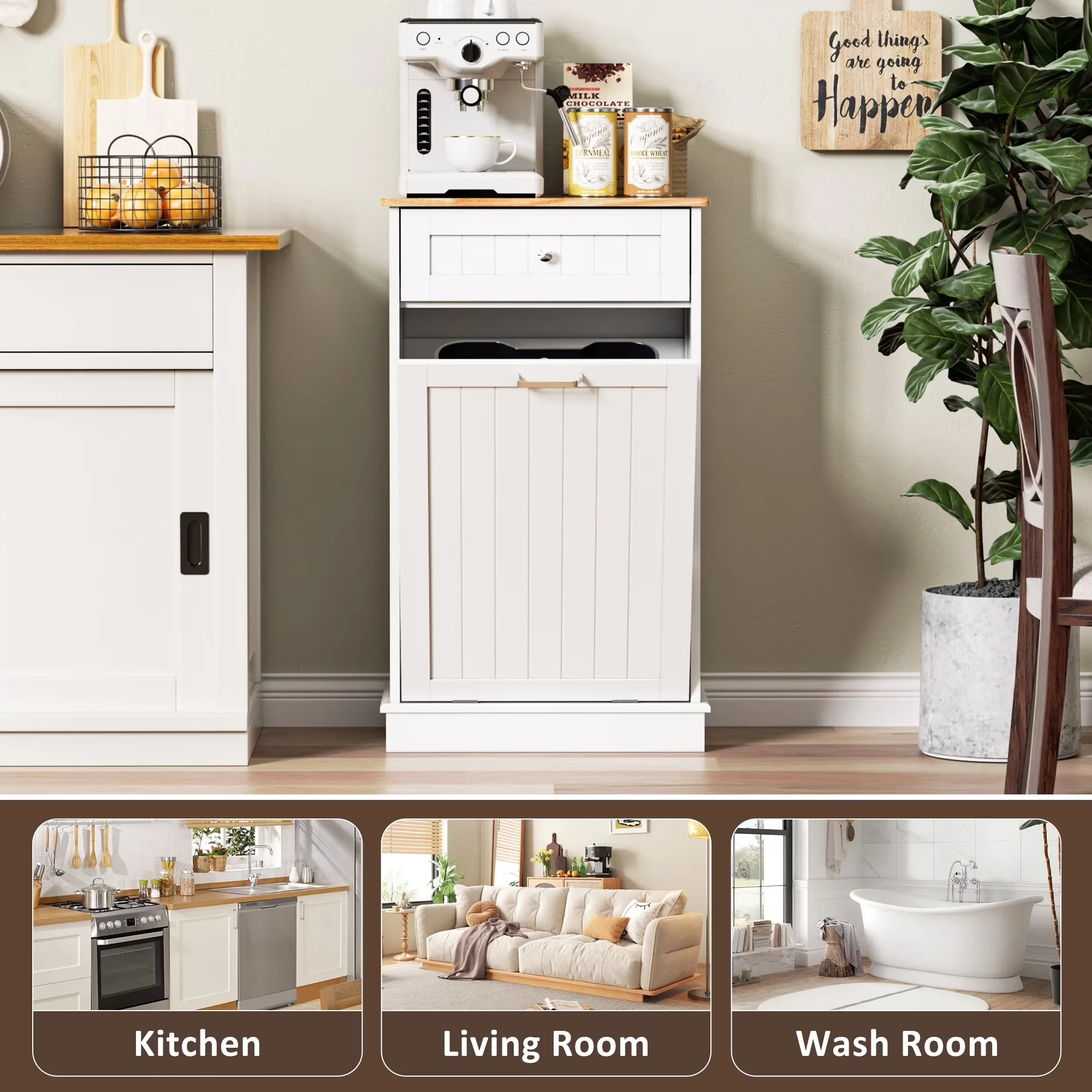 Kitchen Renovation Premium with Modern, Handles - White P2 Grade Mdf Board Model C5BF8B