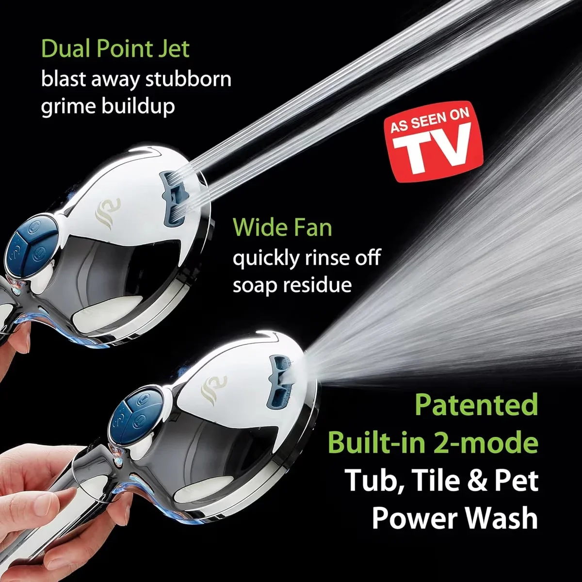 Essential Shower Head with Easy To Install, Built-in Filter - Abs, Stainless Steel Silver Model B22357