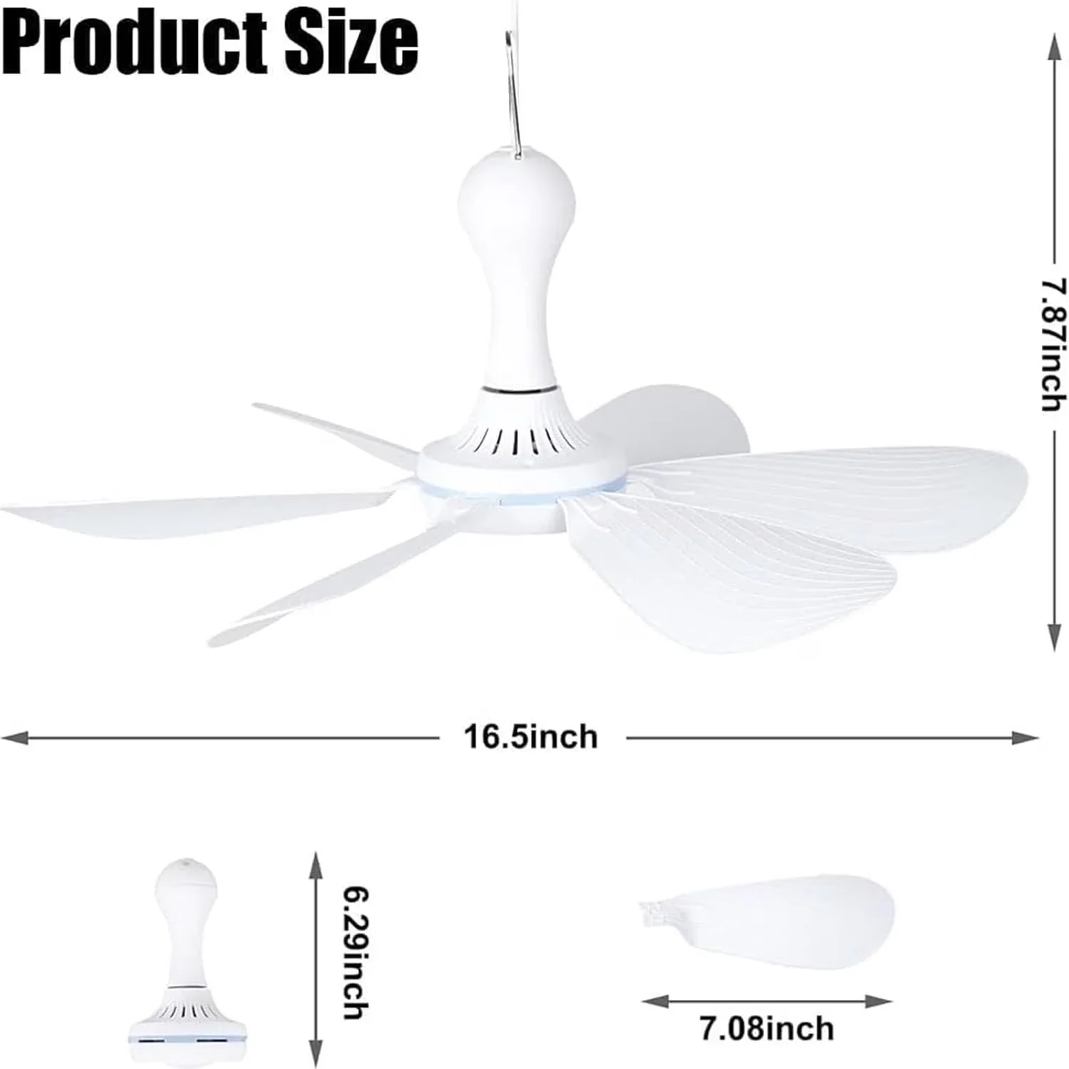 Versatile Ceiling Fan with Remote Controlled, Remote - White for Camping, Rv Model 0CE811