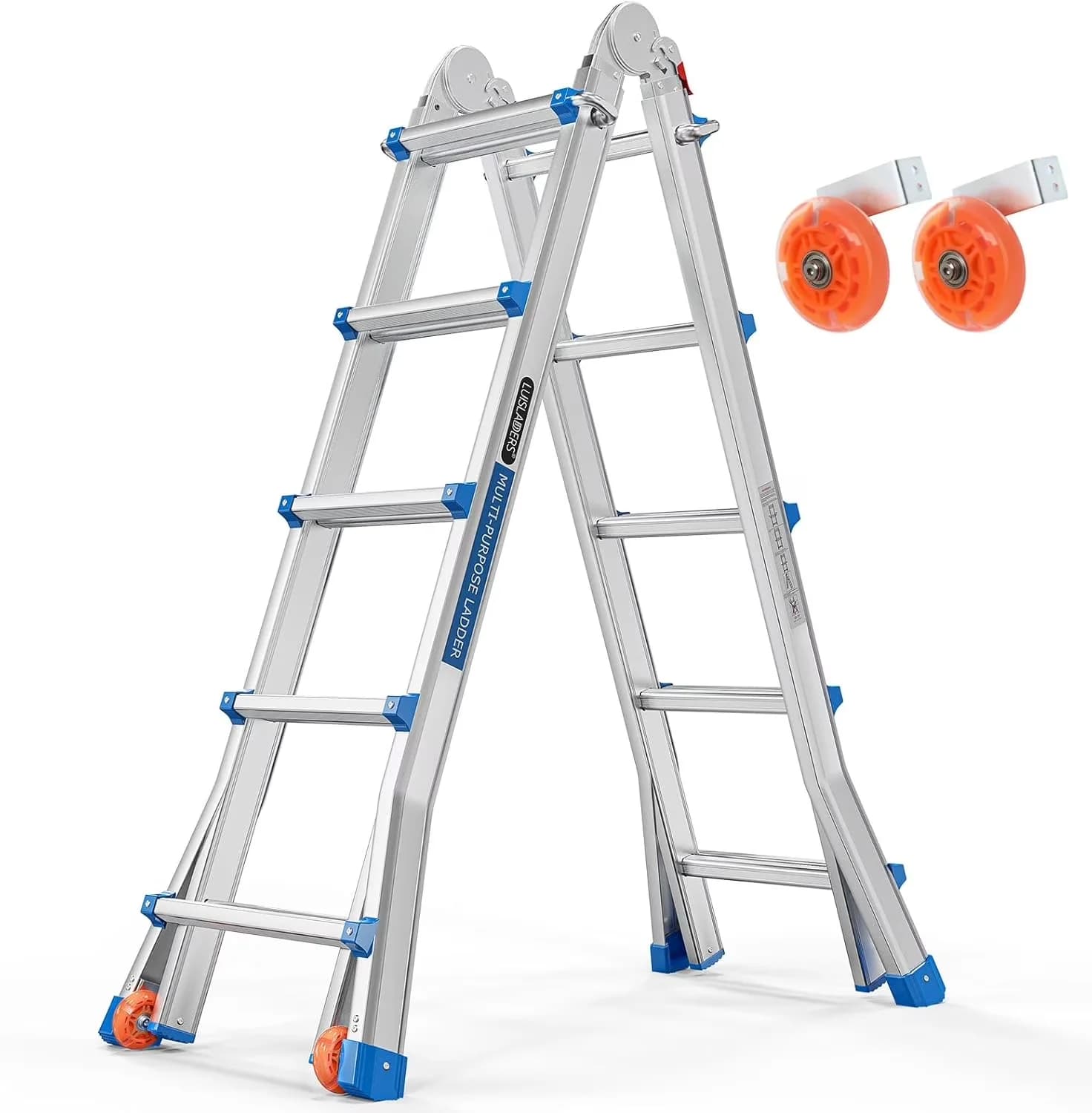 Innovative Ladders And Step Stool with Telescoping, Ladder, 330 lbs Capacity Extension Ladder - Silver Aluminum for Outdoor Model 4FC0AE