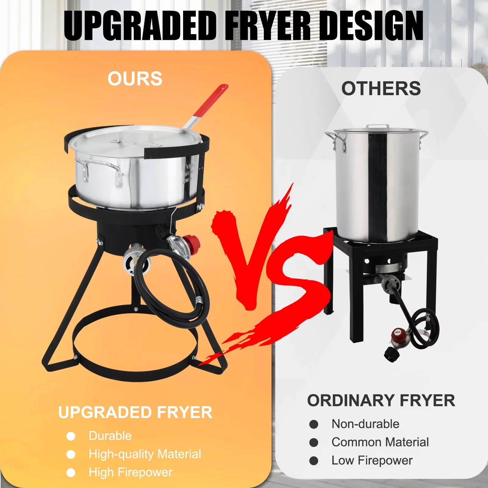 Outdoor Fryer Essential with Adjustable Regulator - Silver Aluminum, Aluminum Alloy, Steel Model 04258F