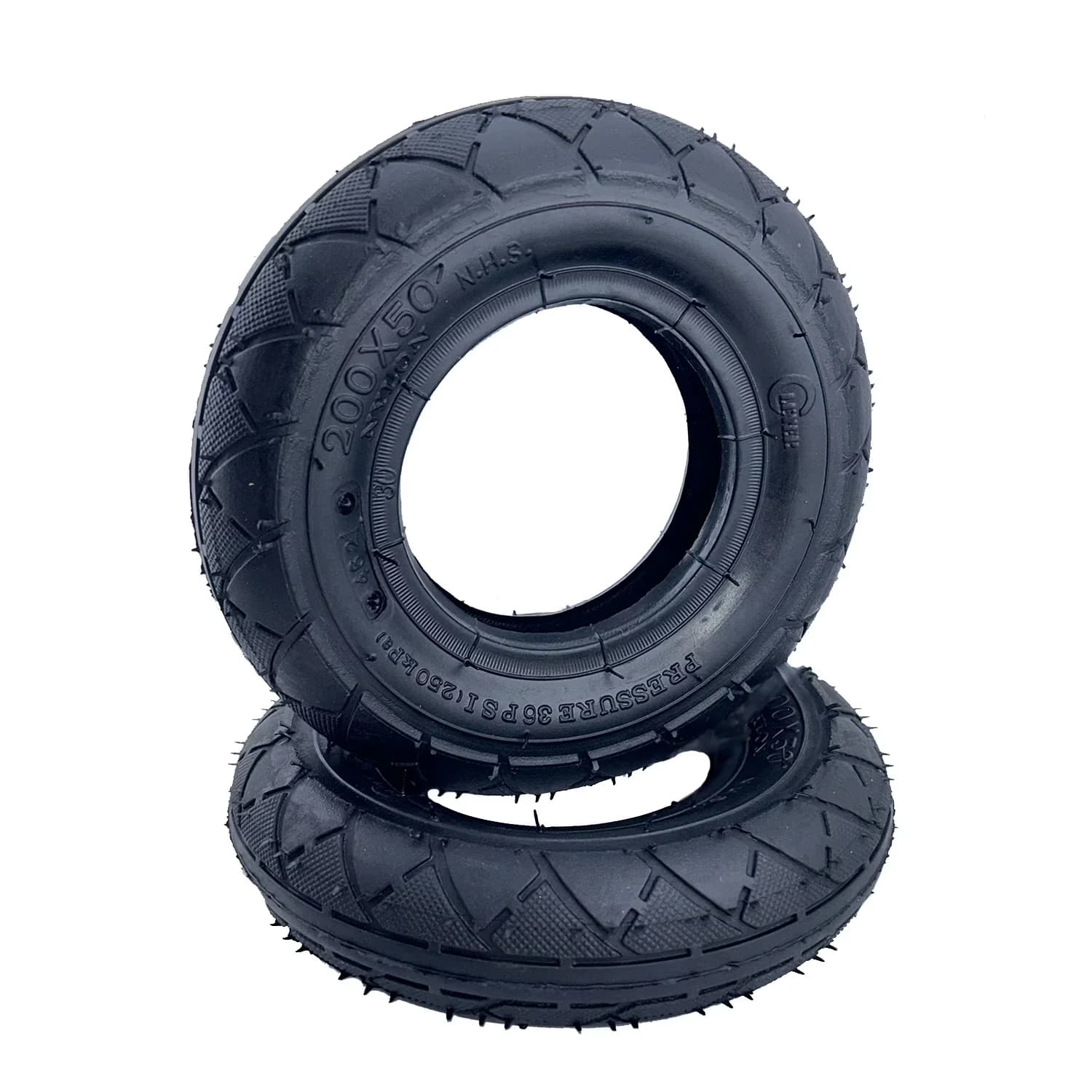 Motor Home And Rv Tire Reliable with Brand: Qind, Q104 Tread, High Performance 200x50 Black Pneumatic - Model D2F1AD