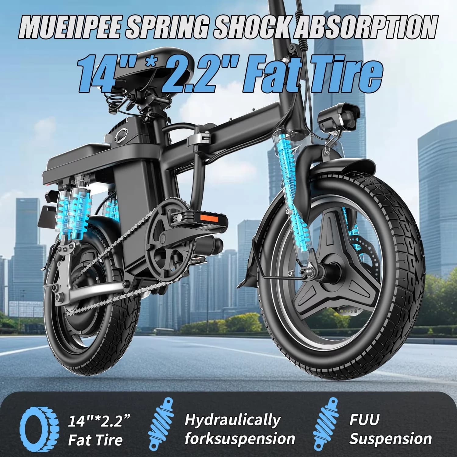 Sleek Electric Bike with Battery, 500W, 48V - Black - Easy to Use Model 0D92BB
