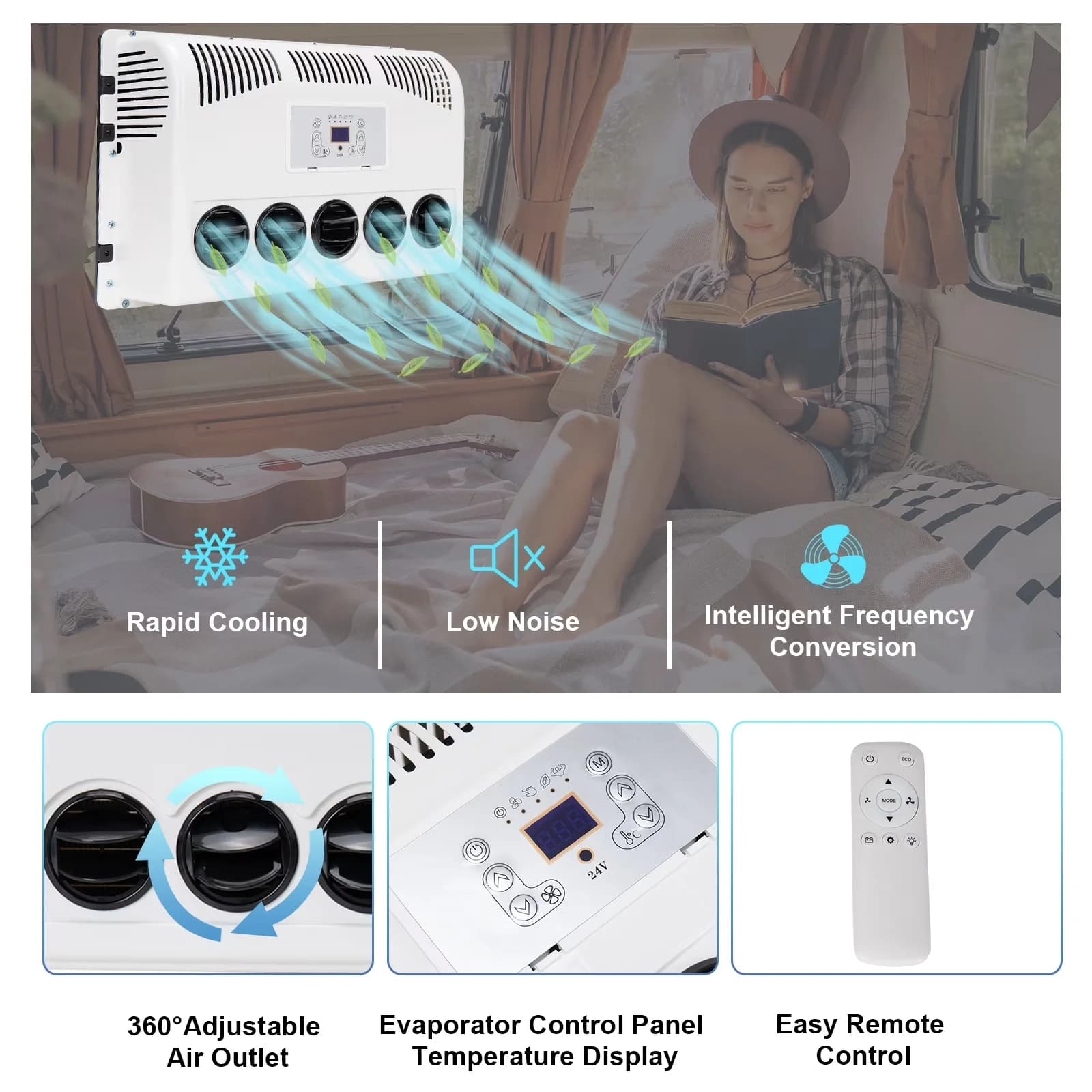 Versatile Air Conditioner with 8000 BTU, 24V, 24V 8000 BTU Electric Truck Kit - Red Model 9A1EE3