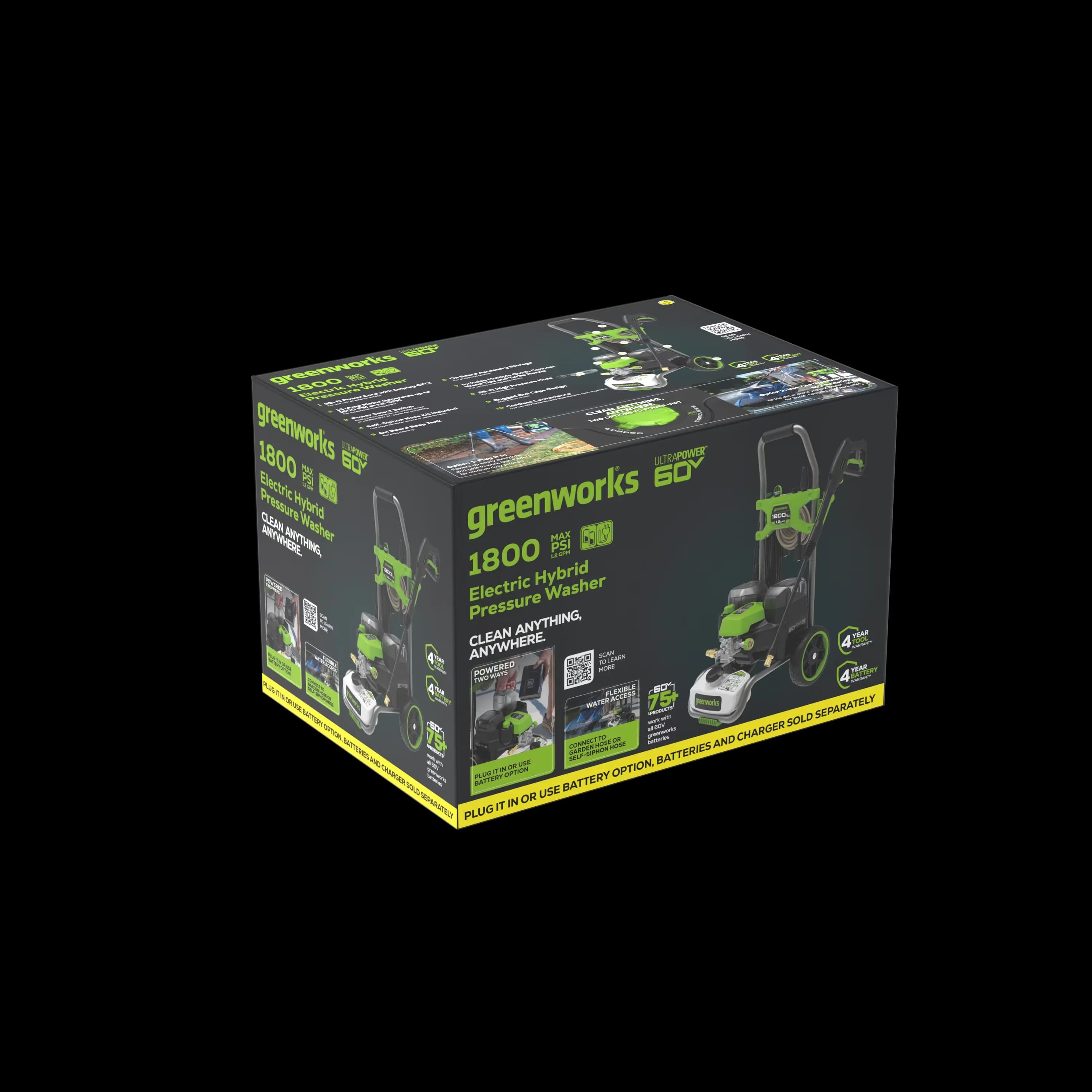 Pressure Washer Durable with 60V, Quick Connect Tips, Includes 25 foot hose for extended reach - Model 72EC45
