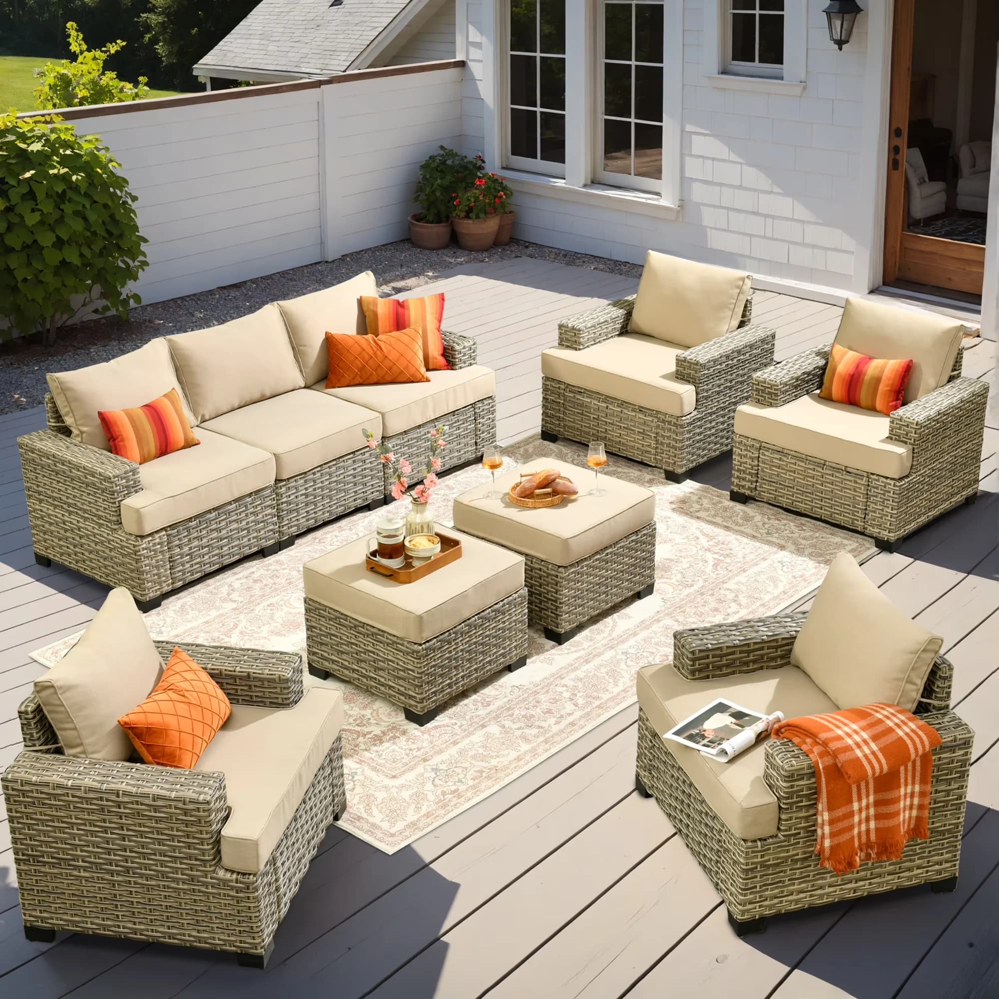 Patio Conversation Set Durable with Weatherproof, Specifications: - Stainless Steel Beige Model 1BF1D8