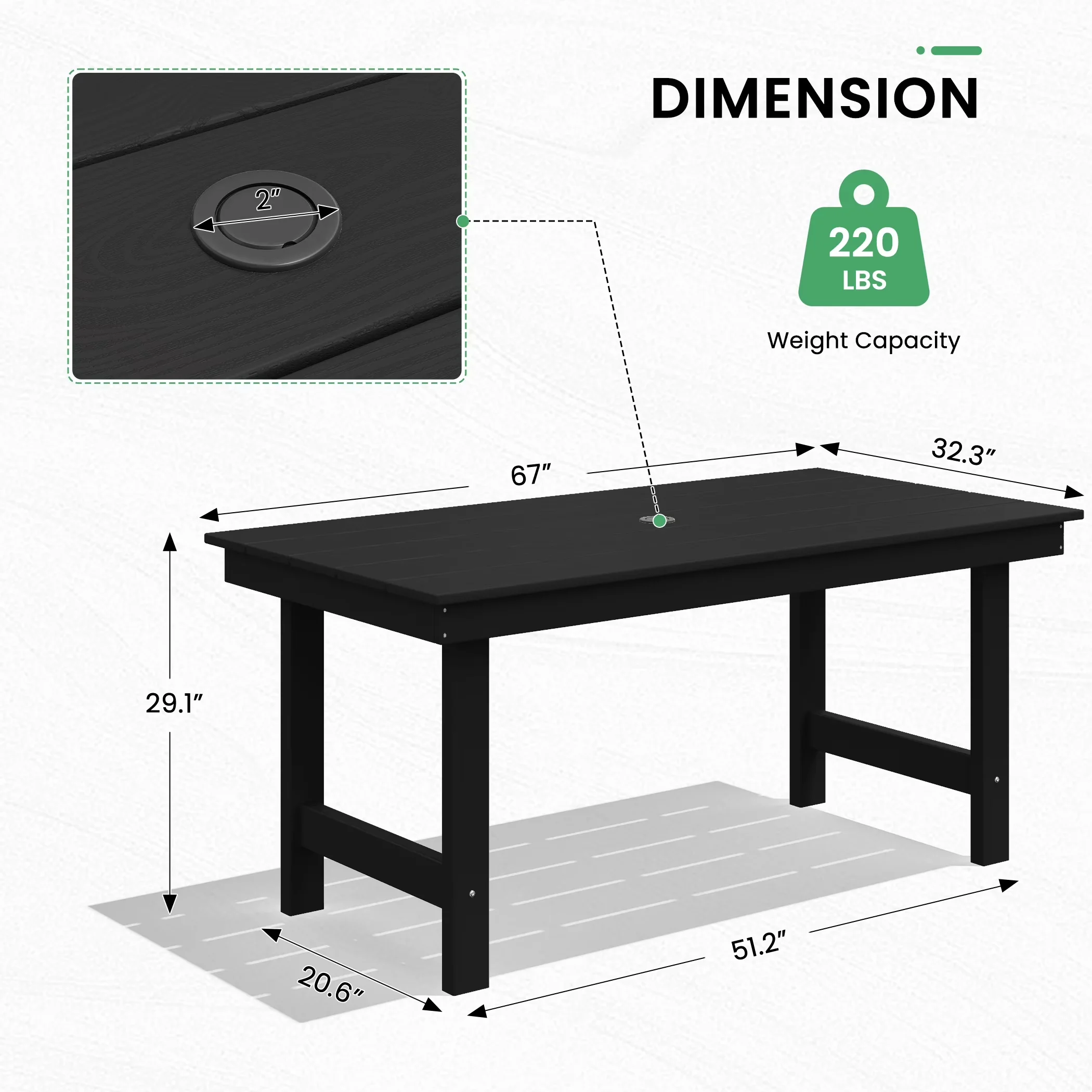 Efficient Patio Dining Set with Weatherproof, 7-Piece Outdoor Table Sets, Black - Black Armrest Chair Model 4AA4C2