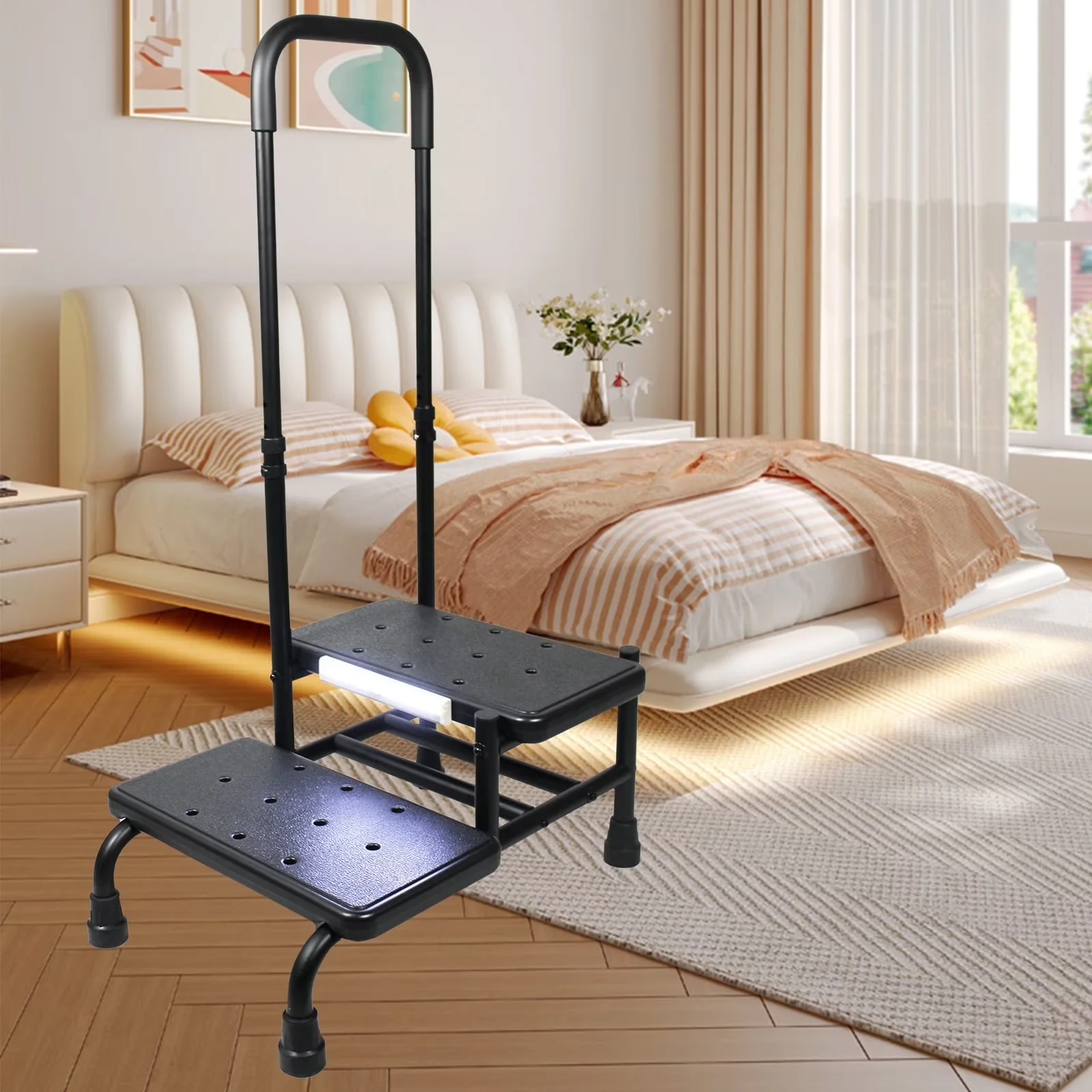 Essential Ladders And Step Stool with Adjustable Height, Handle - Black Stainless Steel Model 70B481