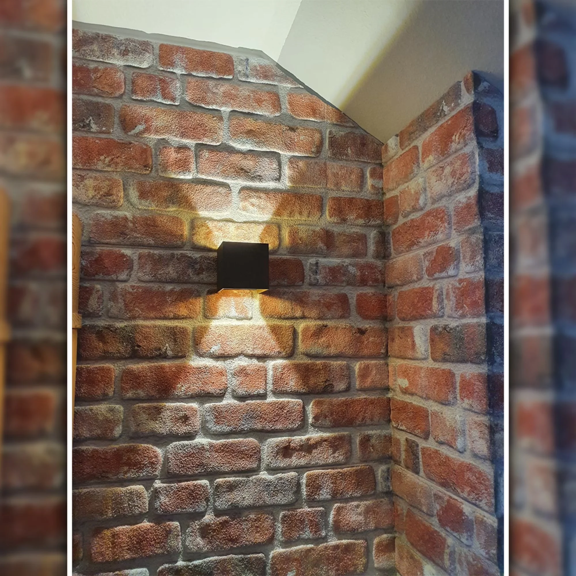 Premium Wallpaper Wall Decals Wall Covering with Stain Resistant, Red Brown Stone Look Paneling, 3D Panels Brick Effect - Red Model 575F5E