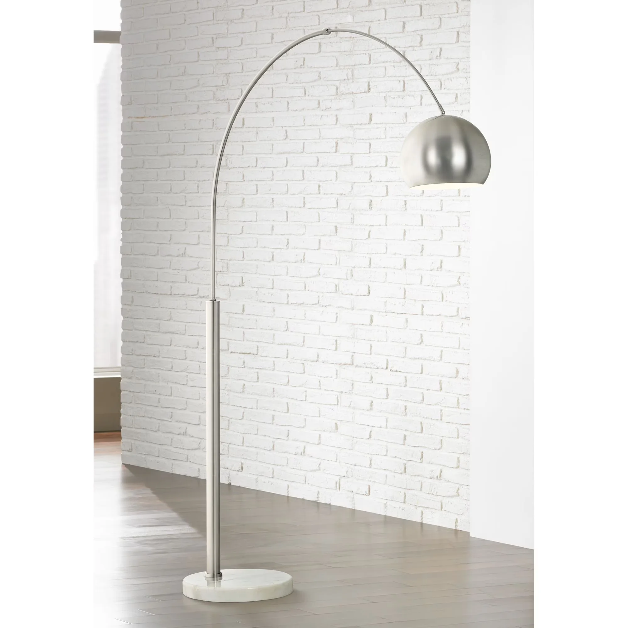 Professional Floor Lamp with LED, Transitional - Silver Metal 1/2 - Satisfaction Guaranteed Model 274F19