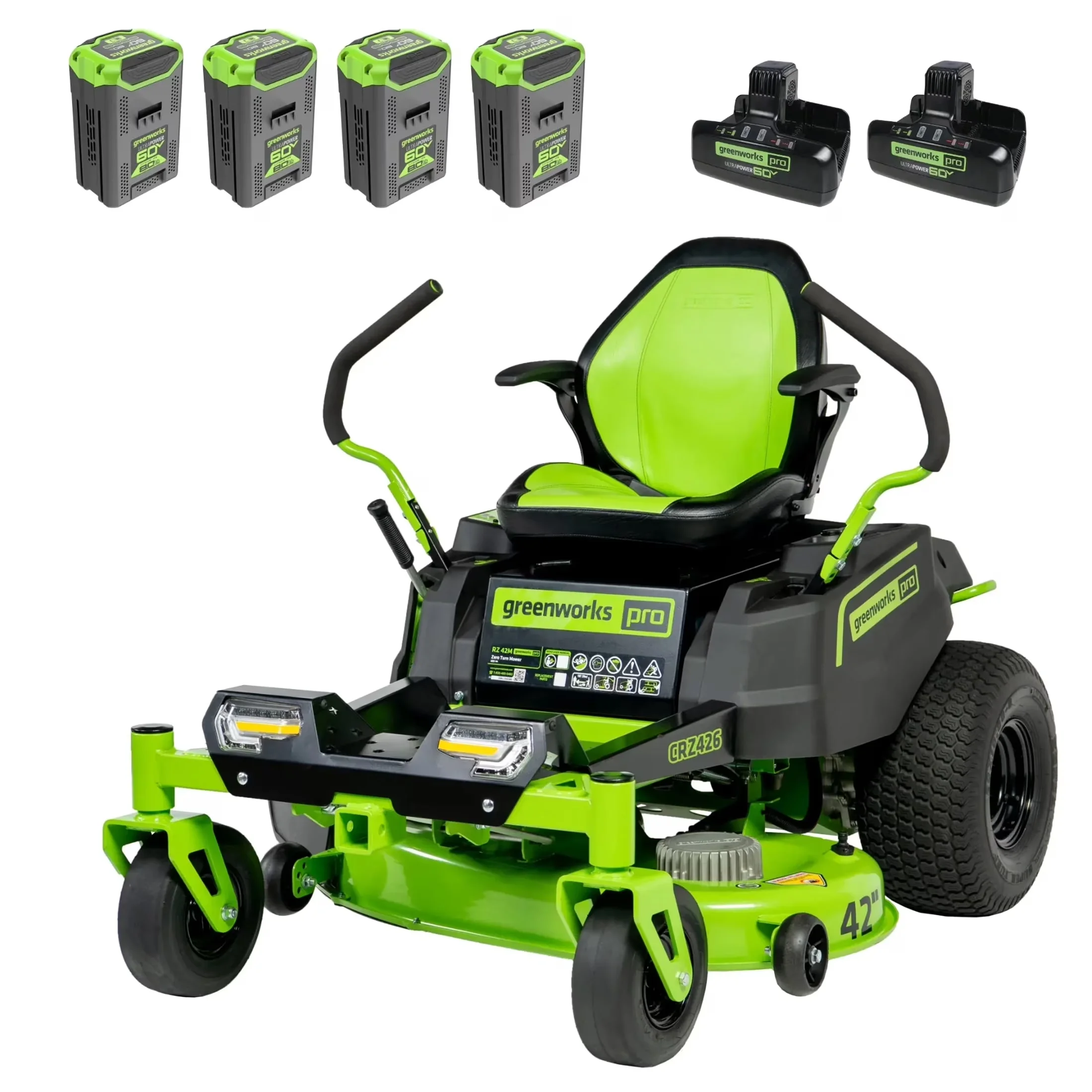 Riding Lawn Mower Durable with Battery, 60V, Acreage: Up to 1.5 Acres for Everyday Use - Model 6ED793