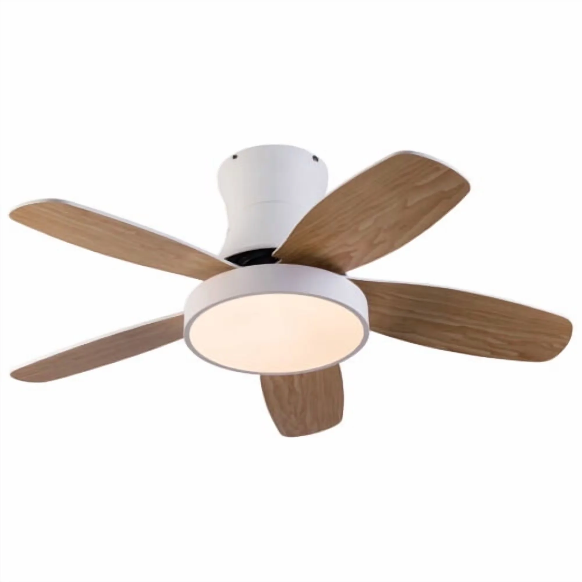 Compact Ceiling Fan with LED, Remote Controlled, Installation Instruction - White Model 5BEB16