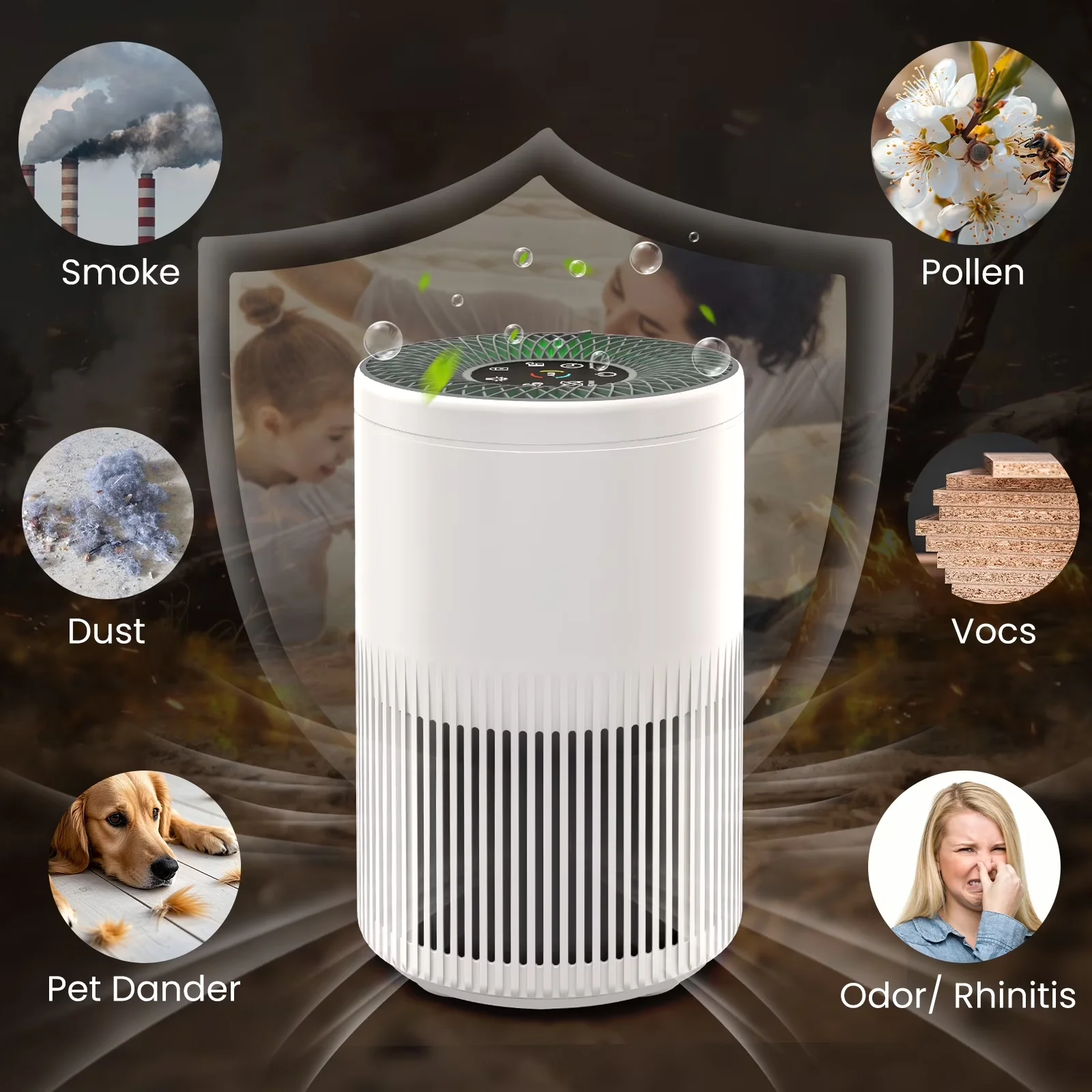 Durable Air Purifier with Smart Technology Capable, Purifiers - White for Home Model B137EA