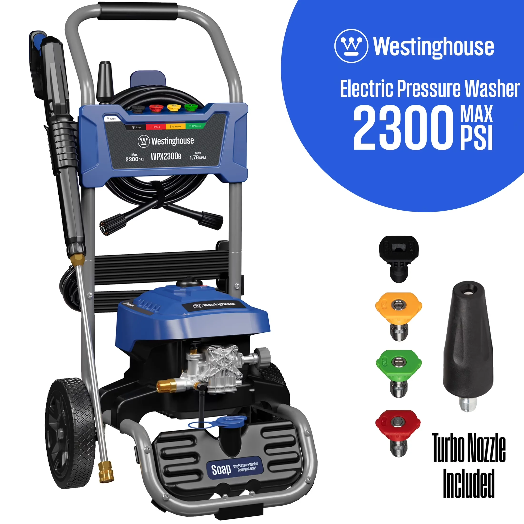 Modern Pressure Washer with Quick Connect Tips, 5 Spray Tips and Soap Tank - Model F882B4