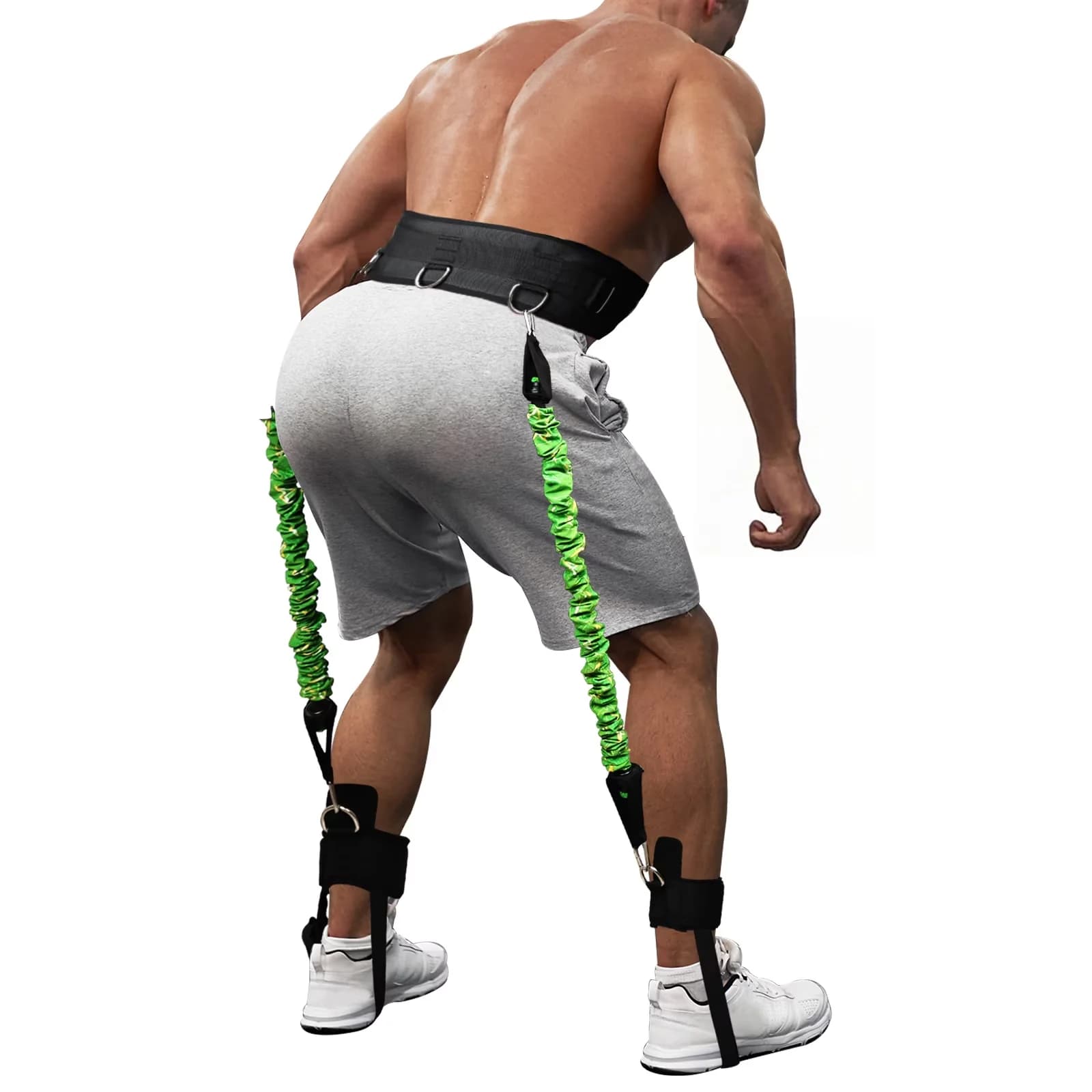 Home Gym Accessory Essential with Anti-Slip, Vertical Jumping Trainer - Green Tpe Elastic Tube Model 4DF250
