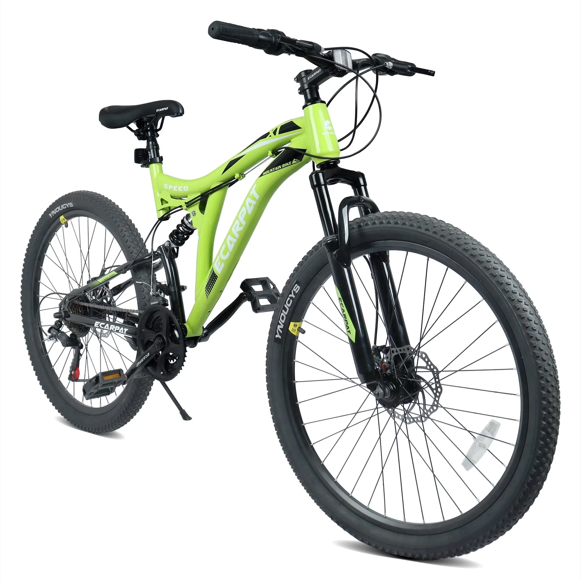 Versatile Mountain Bike with Compact, Adjustable Speed, 26" 21 Speed Steel Frame City Bicycle - Green Model F70A6B