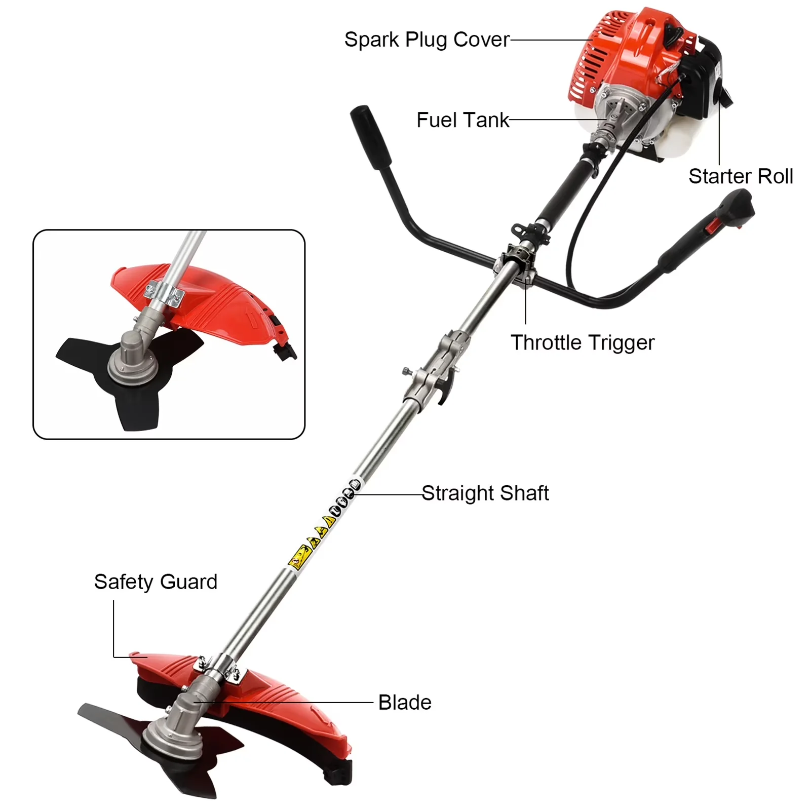 String Trimmer Durable with Antivibration - Red - Ergonomic Design Model F7BD47