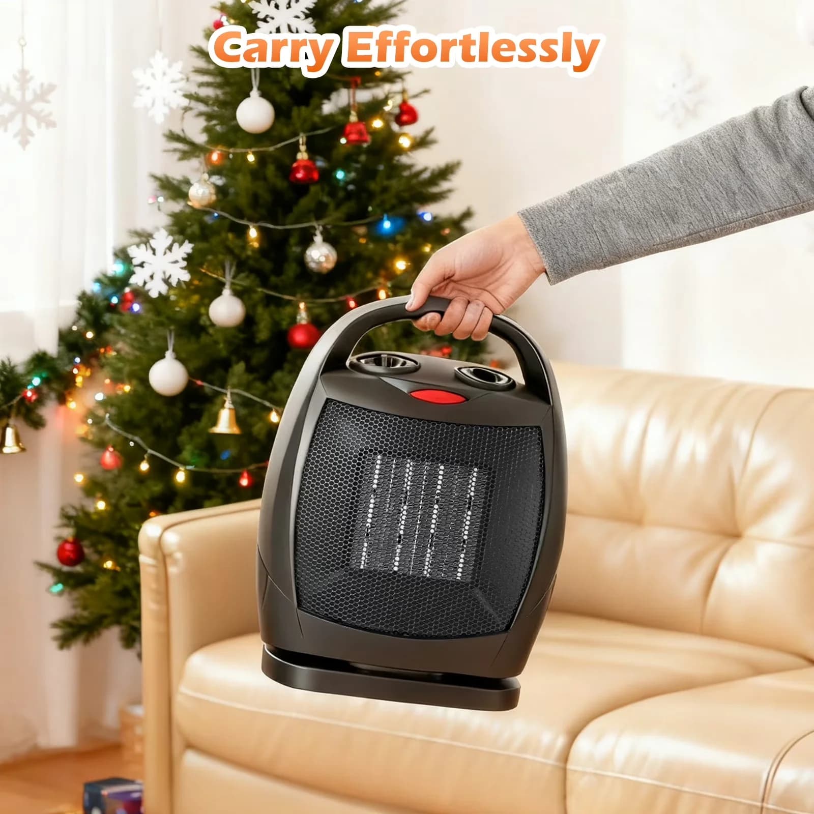 Professional Portable And Electric Space Heater with 1500W, Adjustable - Black-Type C Model 1B22C0