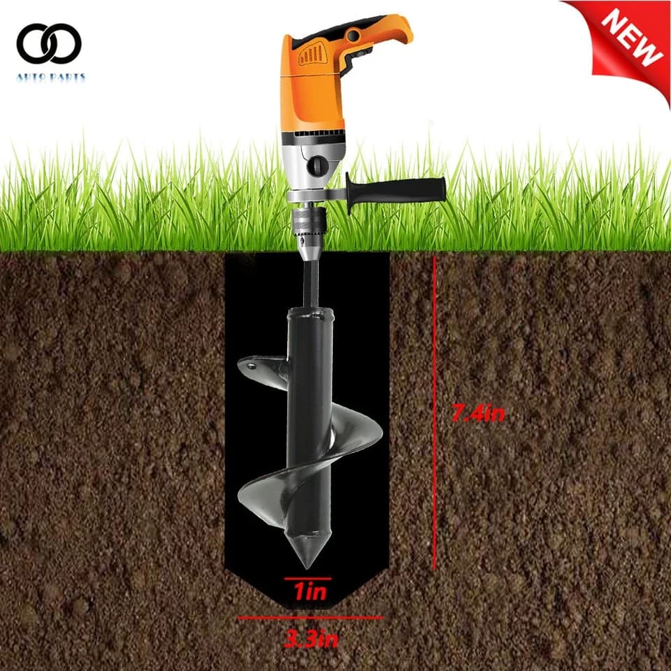 Power Tool Versatile with Non-Corrosive - 3" x 7" Auger - Ergonomic Design Model 536462