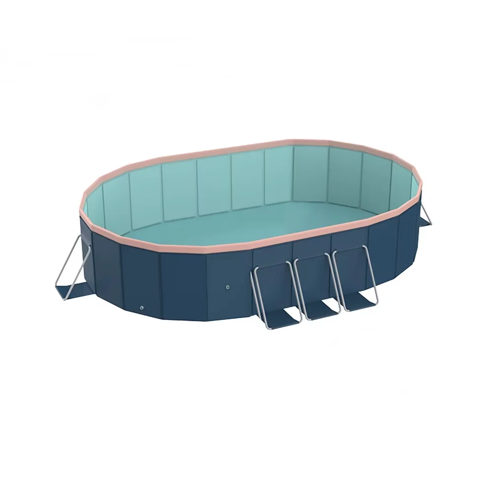 Above Ground Pool Efficient with Blue-Gray PVC Family, Aluminum Alloy Frame - Blue for Garden, Outdoor Model ECACDC
