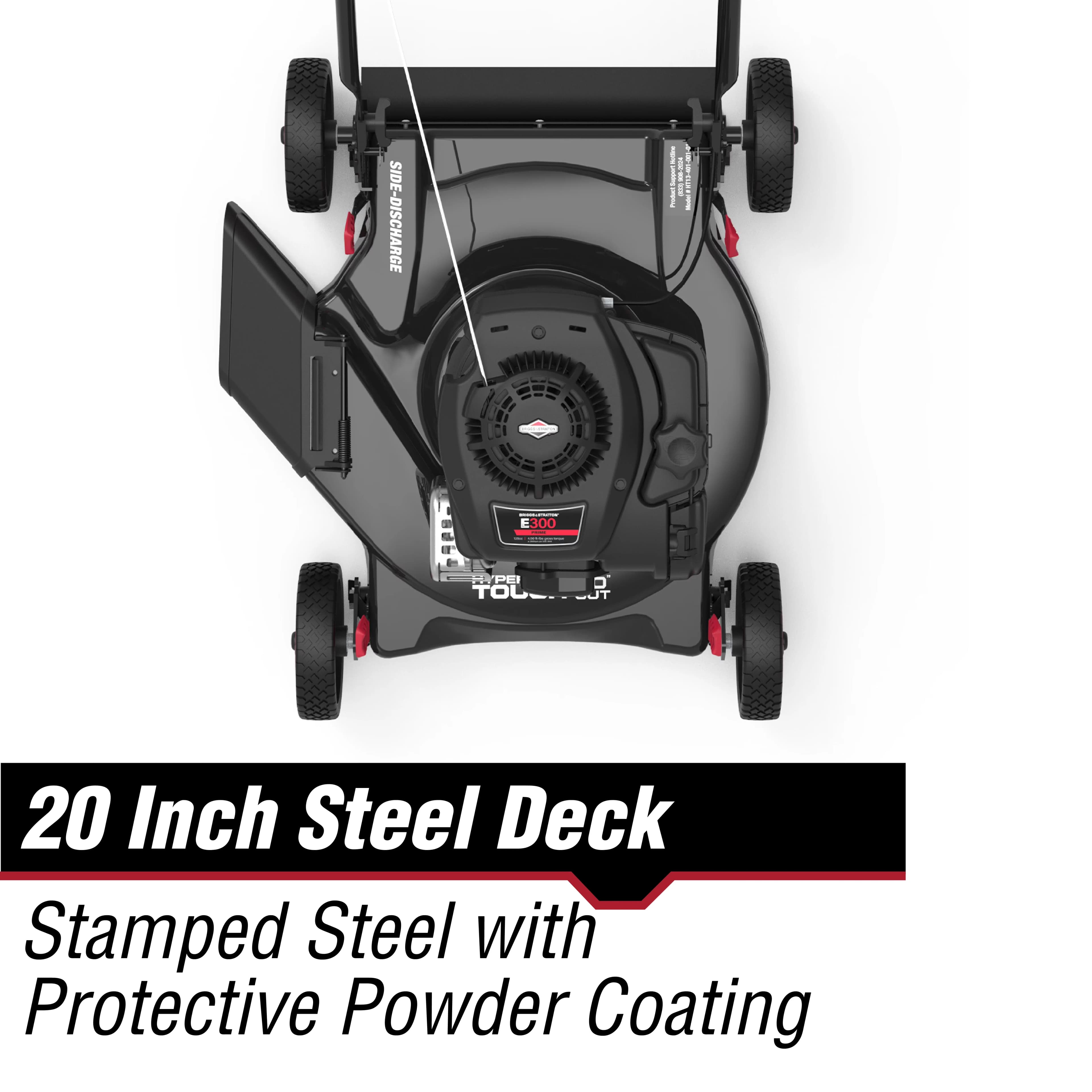 Push Mower Stylish with Tool-Free Adjustments, Rust Resistant, 20" 125cc Gas Powered Walk-Behind Lawn - Black Model 88CCC8