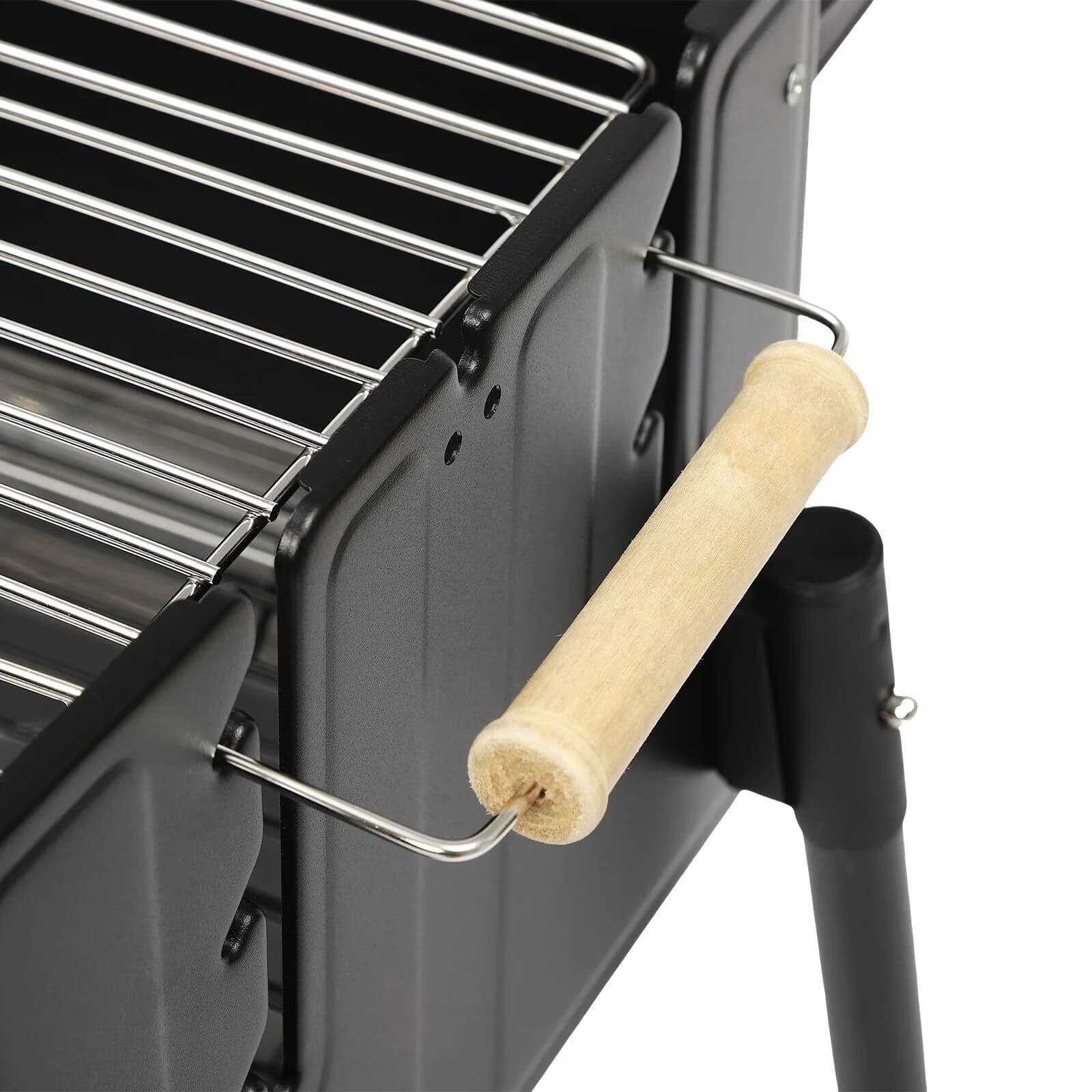 Efficient Charcoal Grill with Portable, 32.1in BBQ Grills Stove, Portable 201 Stainless Steel Rack - Iron, 201 Stainless Steel Black Model F453C5