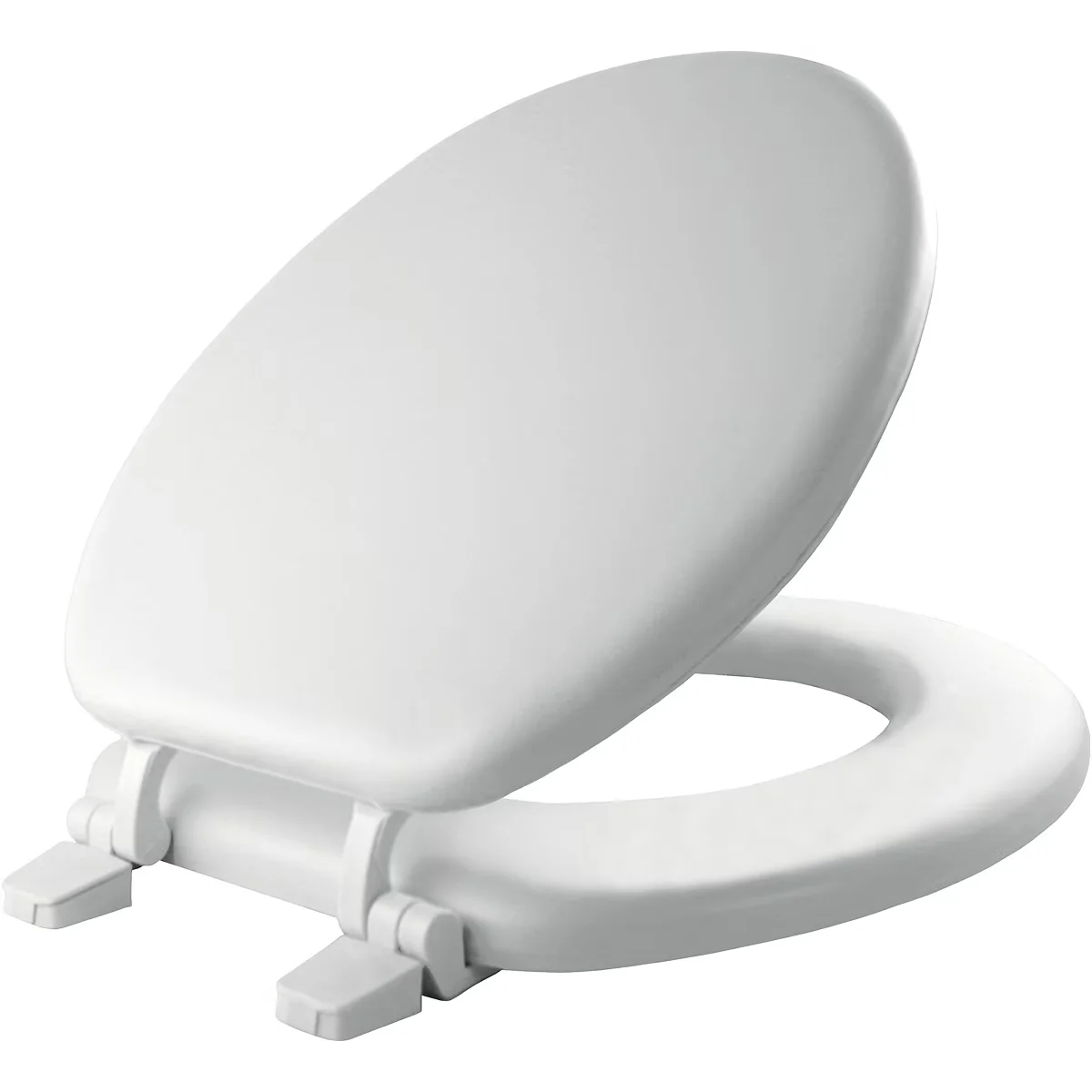 Toilet Seats And Lid Essential with Easy To Clean, Color-matched bumpers and hinges, Solid Plastic Core - White Vinyl Model B8CB15