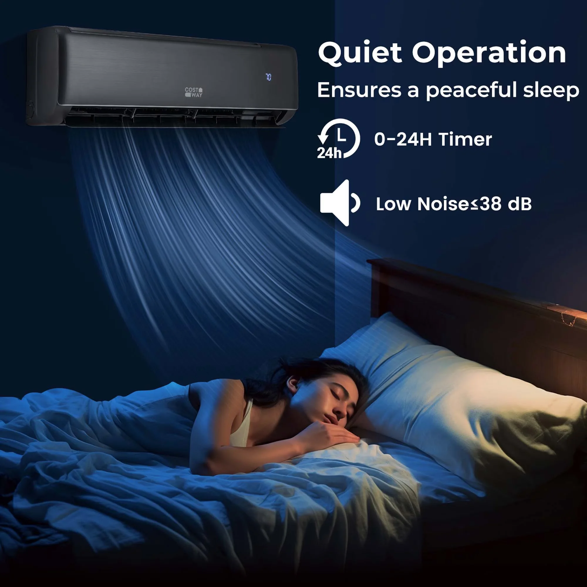 Air Conditioner Reliable with 24000 BTU, Energy Efficient, Timer - Black Model FB4AF6
