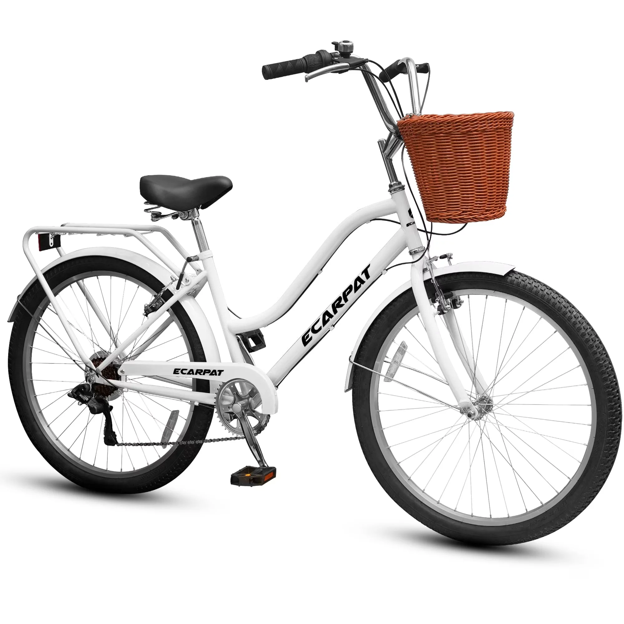 Quality Cruiser Bike with 26 Inch Beach, Wheel Size: 26*2.125 Inches, Frame Material: Steel - White Model E25BF0