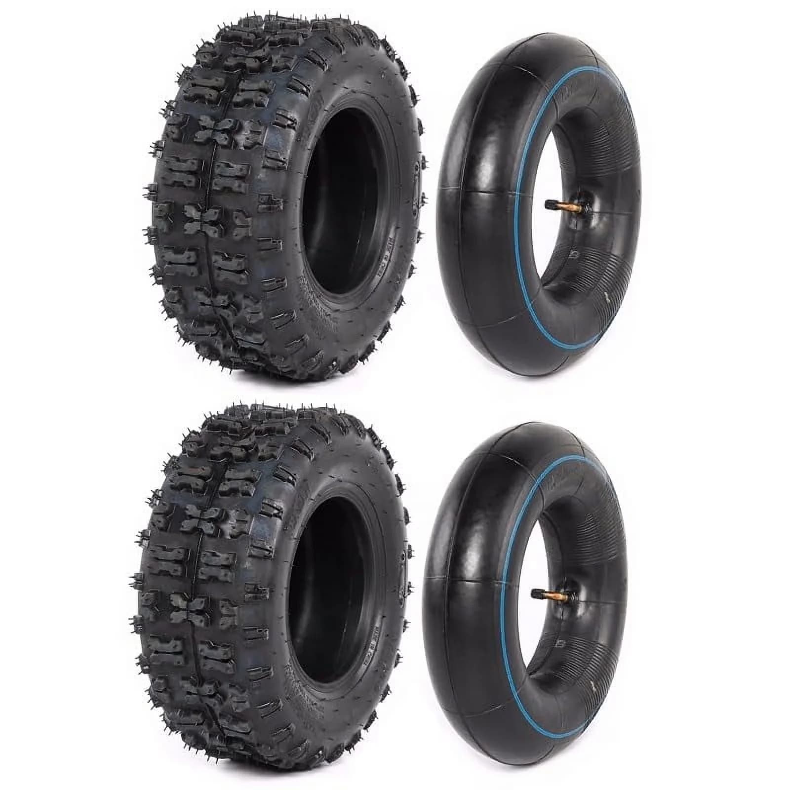 Efficient Lawn Mower Tire with Puncture Resistant, Set of 4 Go Kart ATV Tires, Inner Tubes - Model 0978AF
