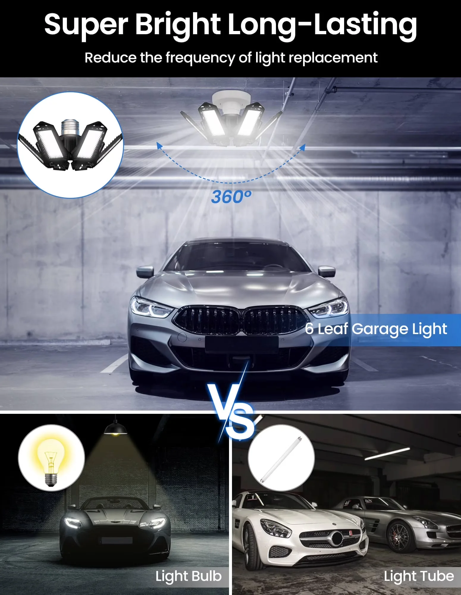 Quality Ceiling Lights Fixture with LED, Energy Efficient, Eco Friendly - Abs+Pc Black Model F4CF22