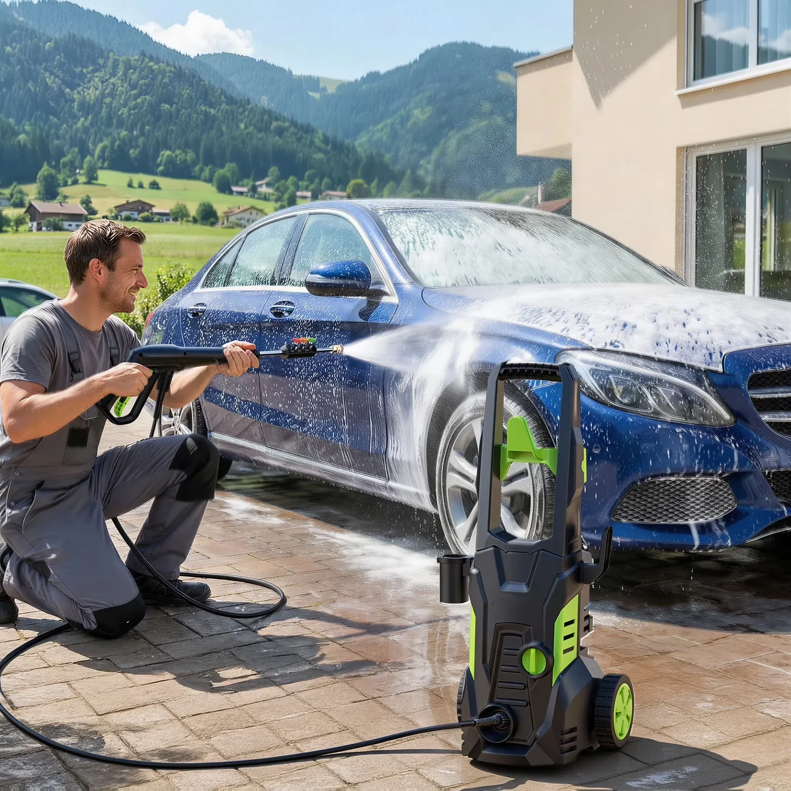 Classic Pressure Washer with Adjustable Wand, Electric, 4 Nozzles - 5000PSI Model D30FBF