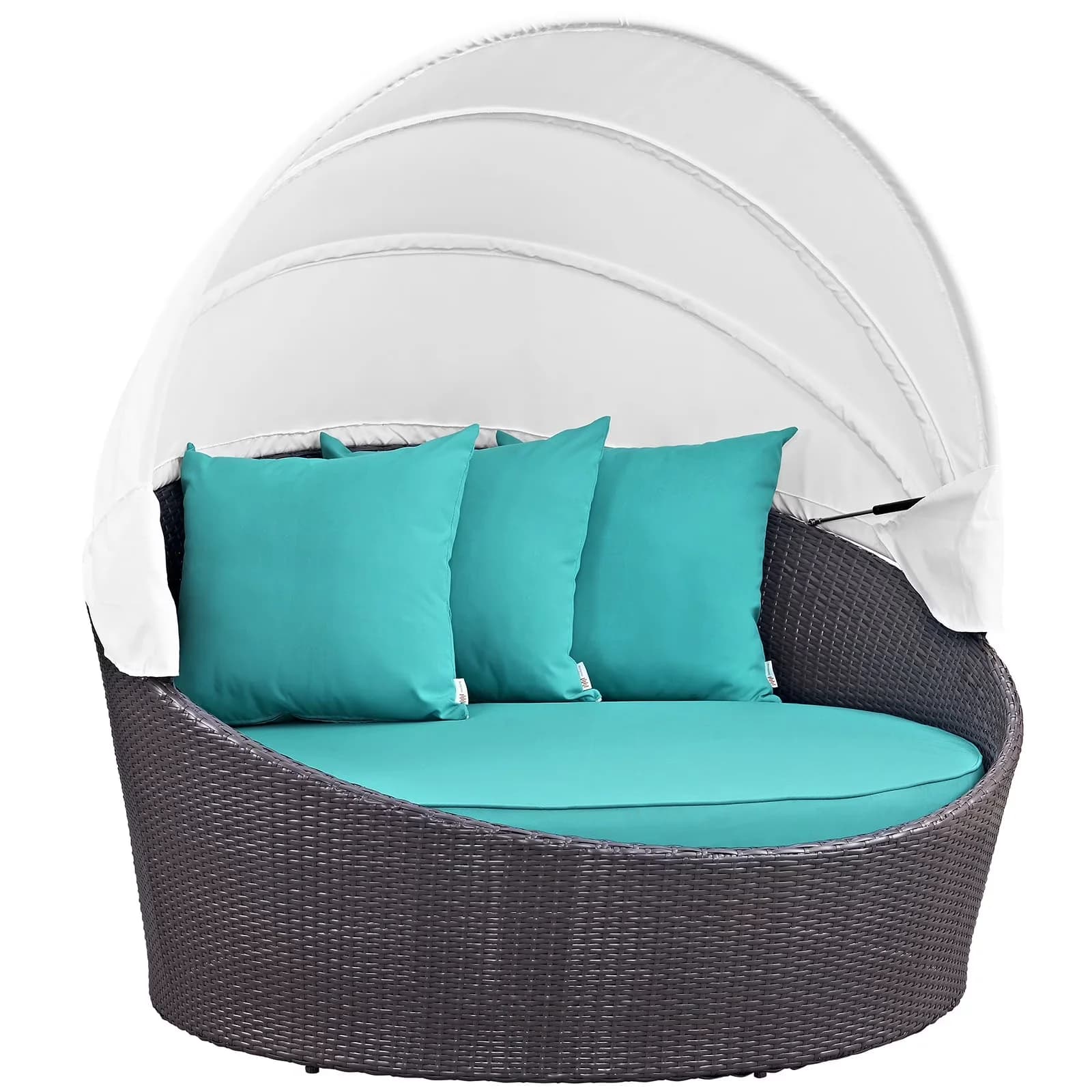 Reliable Outdoor Sofas Sectional with Weather-Resistant, Finish: Espresso, turquoise - Blue Rattan Model BA749E