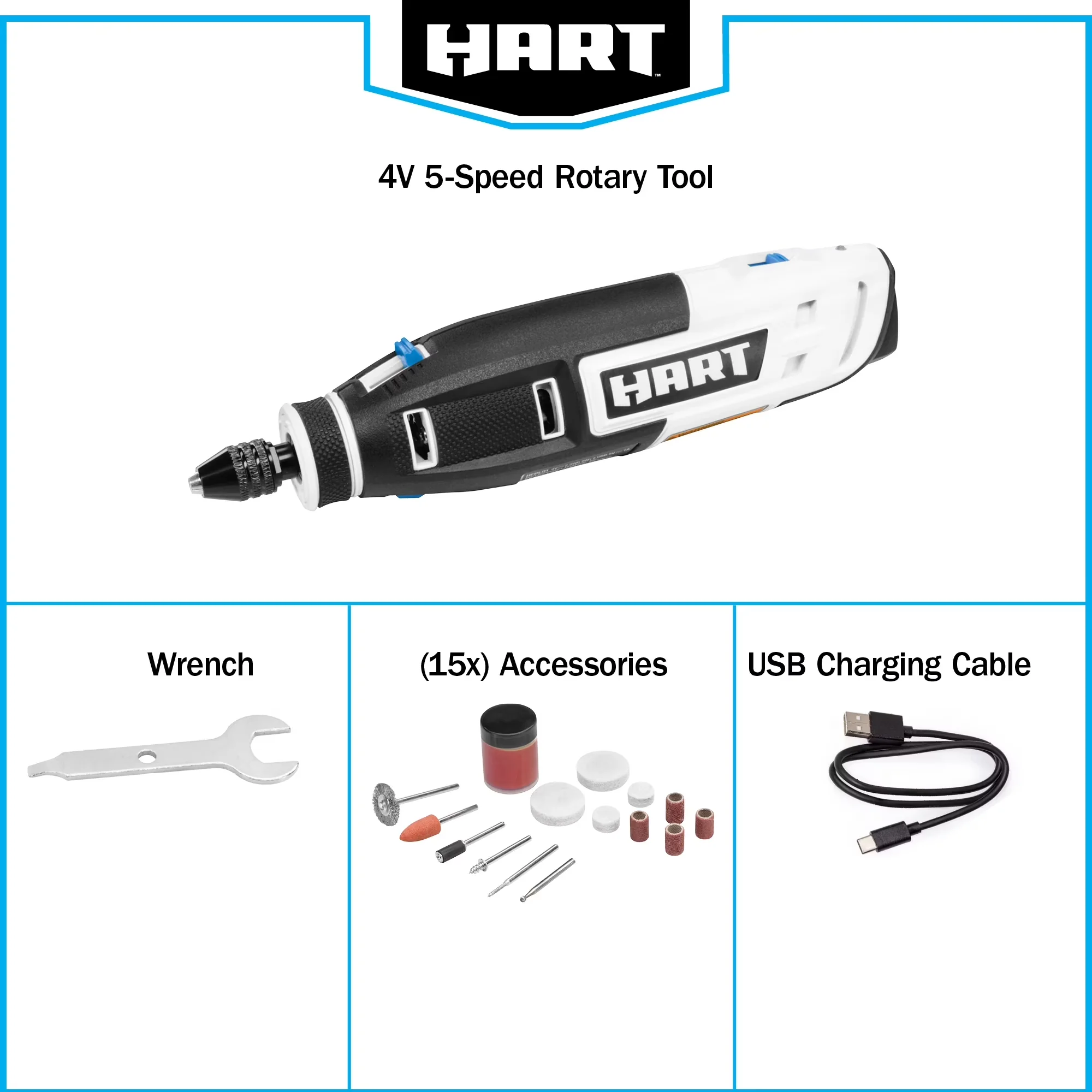 Innovative Power Tool with Battery, Battery Powered 4 Volt Rotary Kit - White Model 8C7A30