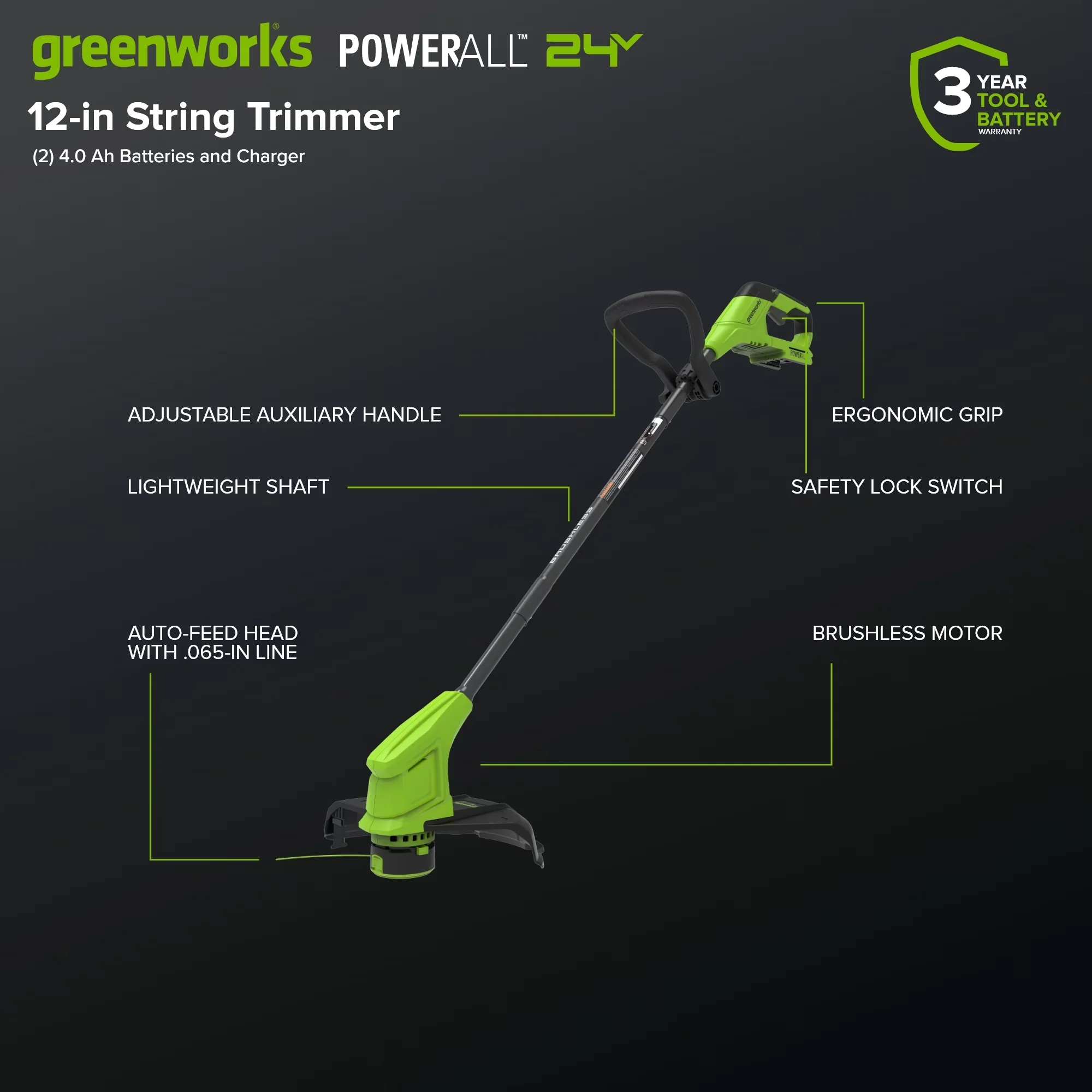 Stylish Push Mower with Battery, 65W, 48V - Green - Satisfaction Guaranteed Model B73D5D