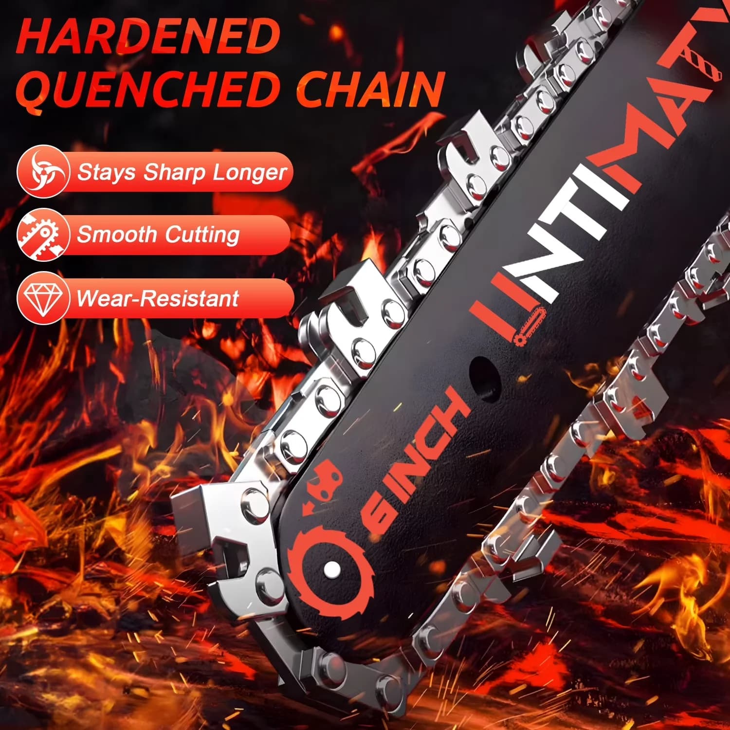 Chainsaw Premium with Battery, Tool-Less Chain Tensioning, Automatic Chain Oiler - Model FE19B5