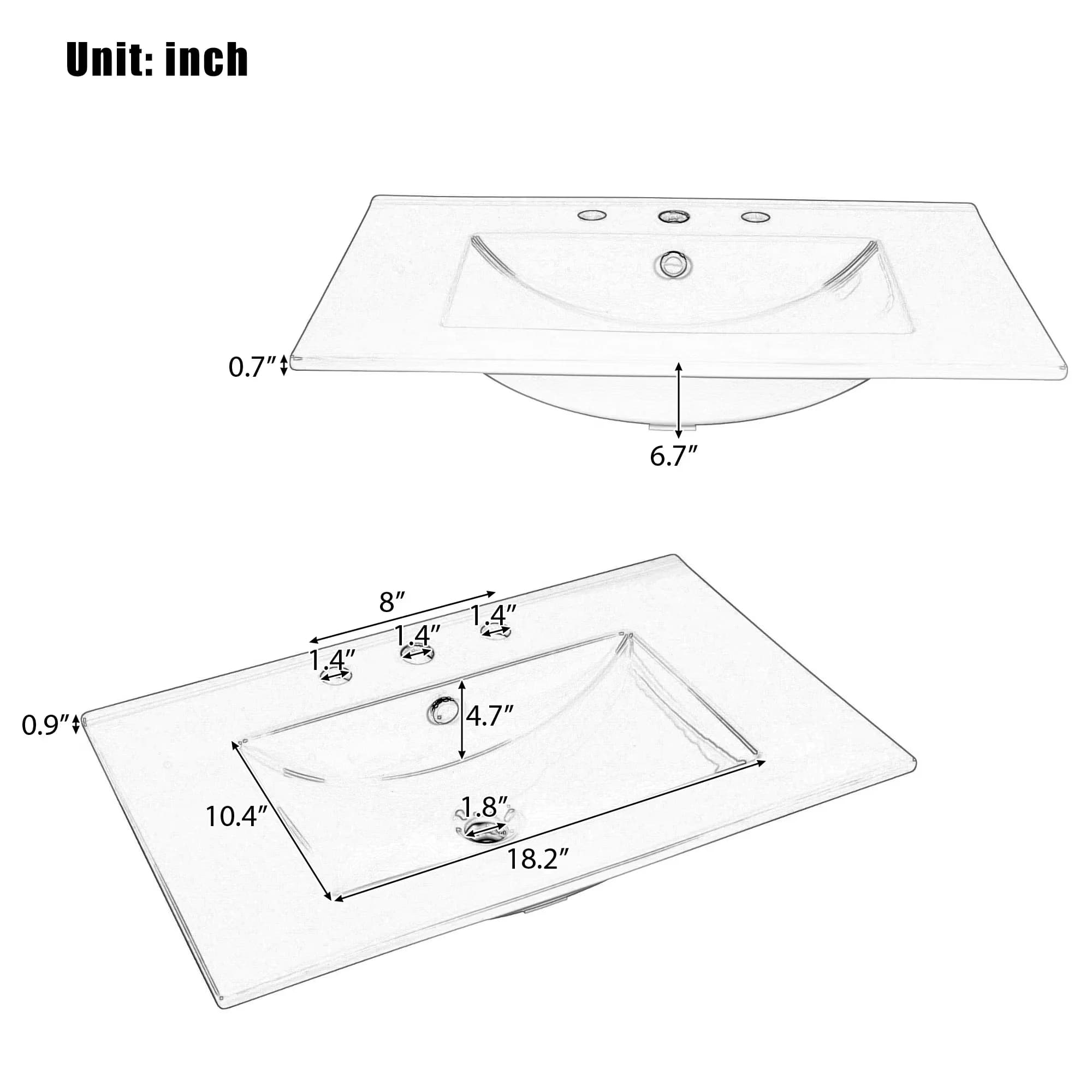 Quality Bathroom Renovation with 60" Vanity Sink Combo Set, storage Cabinet - Model 58913D