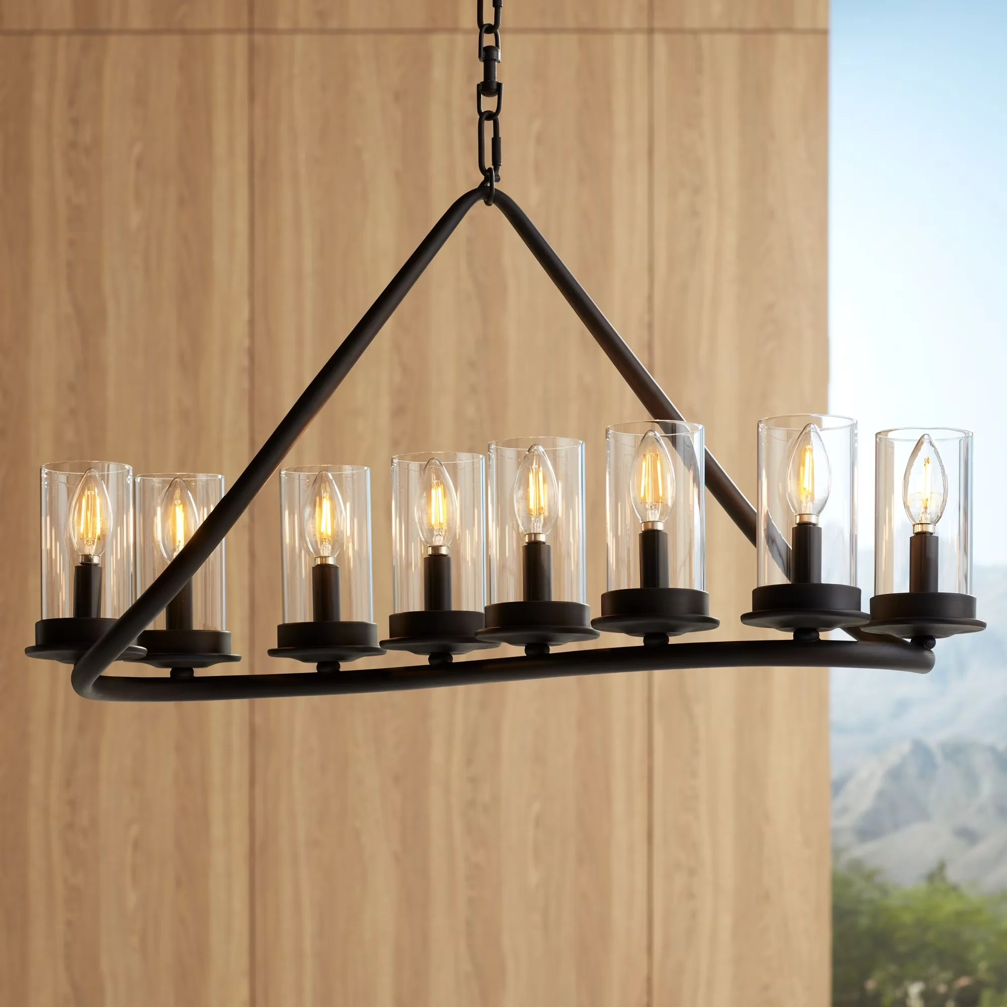 Durable Ceiling Lights Fixture with Incandescent, Rustic/Lodge - Brown Iron for Dining Room, Kitchen Model 613DE6