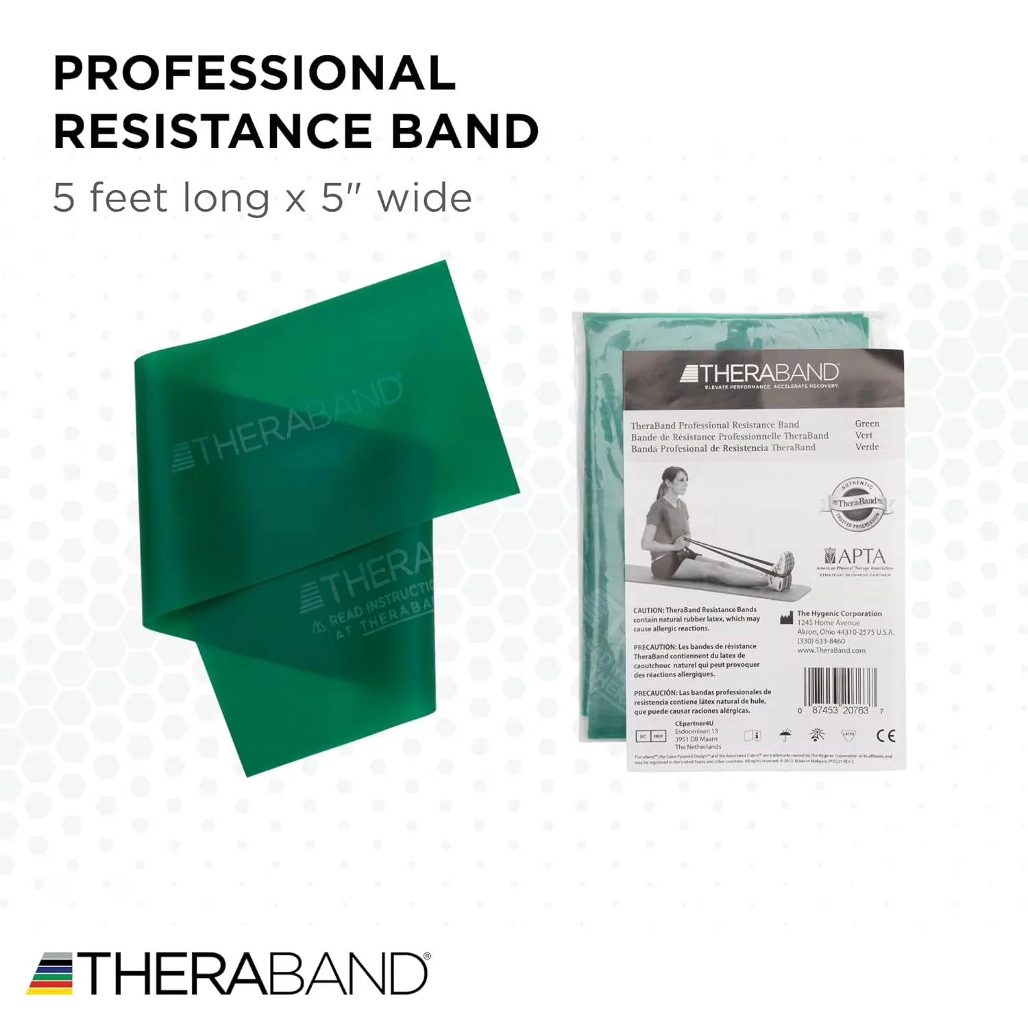 Essential Home Gym Accessory with Anti-Slip, 15 Count, Resistance Bands - Green Rubber Model 749C6D